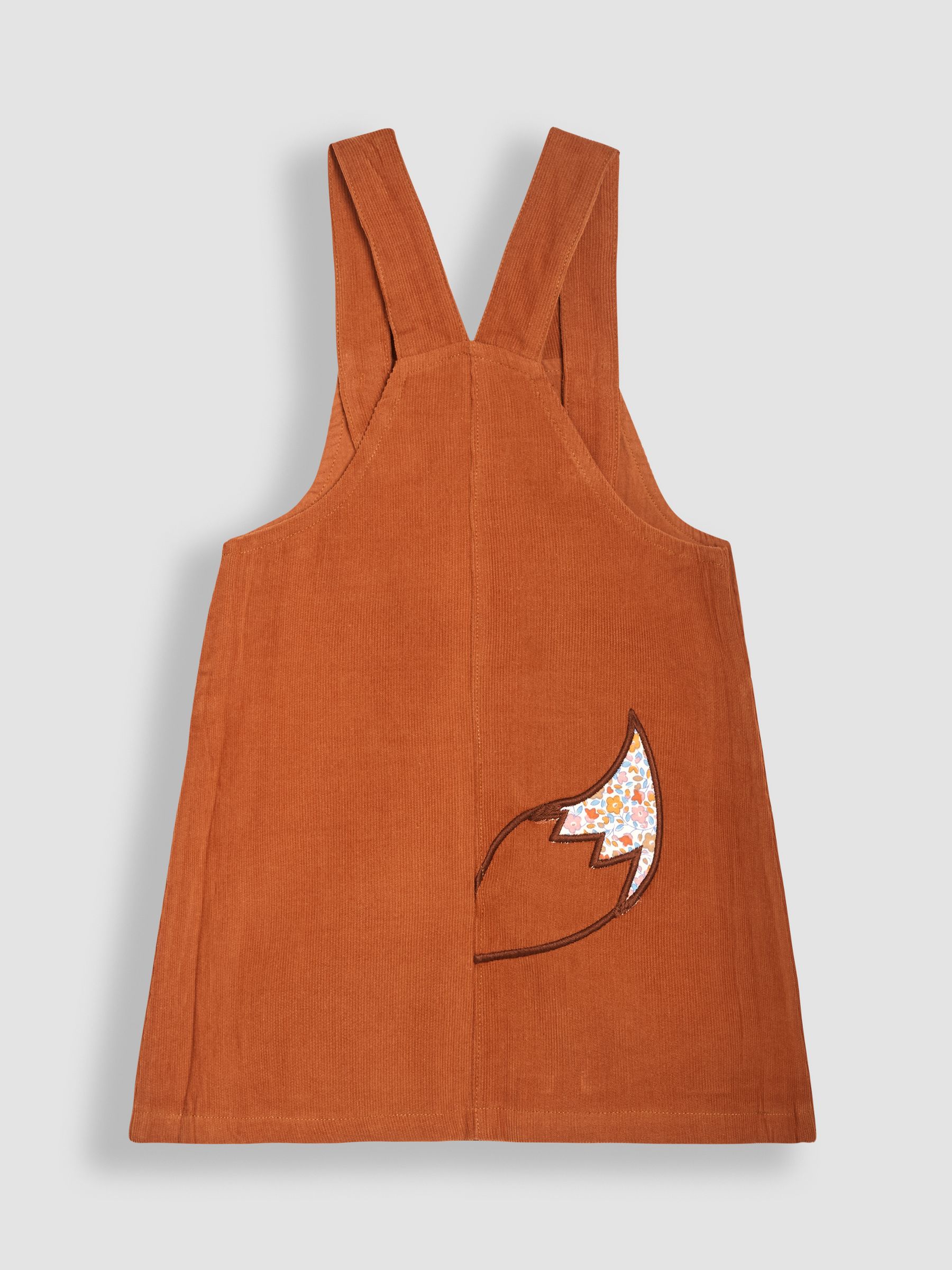 Brown Fox Appliqué Cord Dress & Floral Top Set - Image 3 of 6