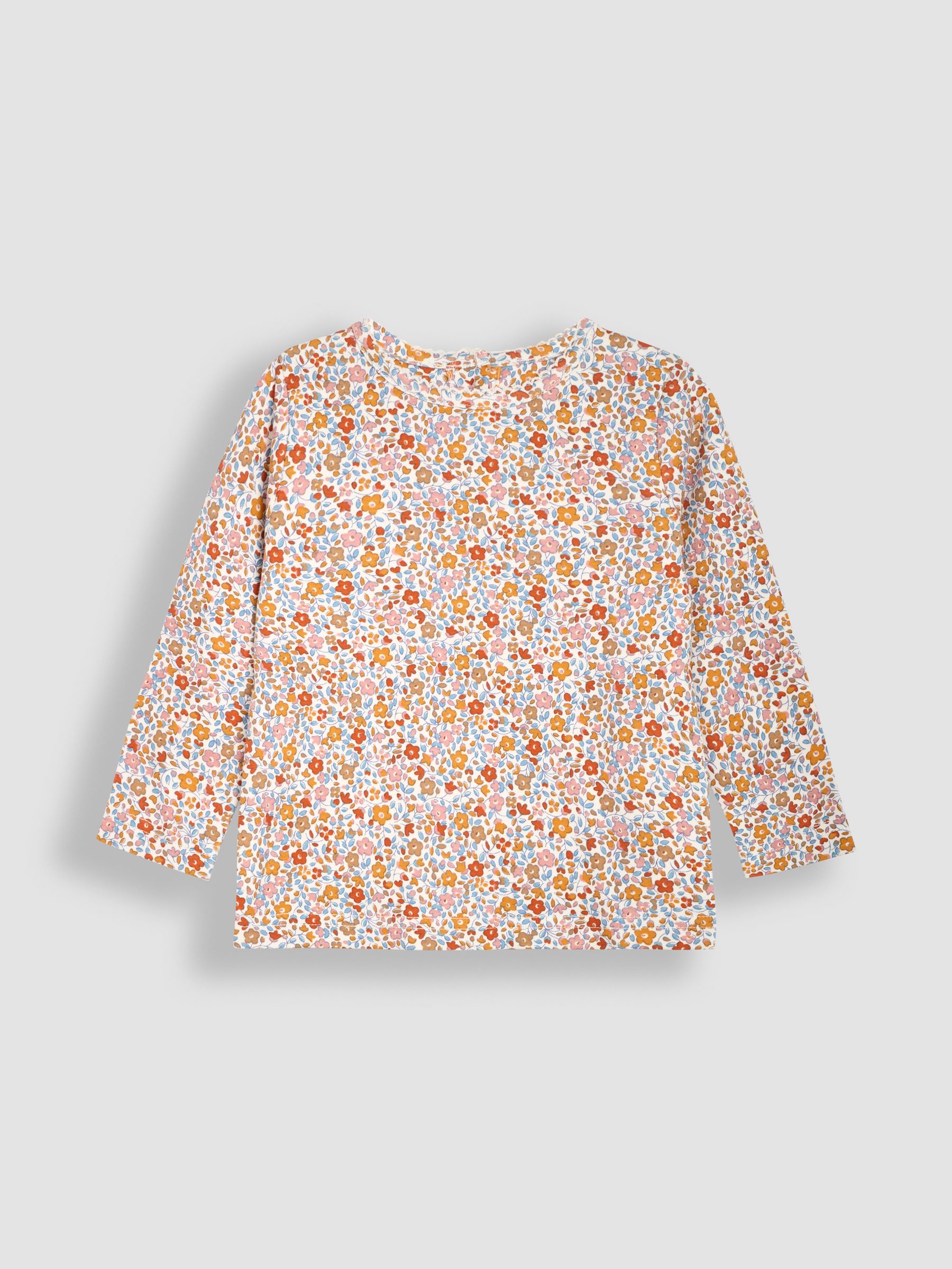 Brown Fox Appliqué Cord Dress & Floral Top Set - Image 4 of 6