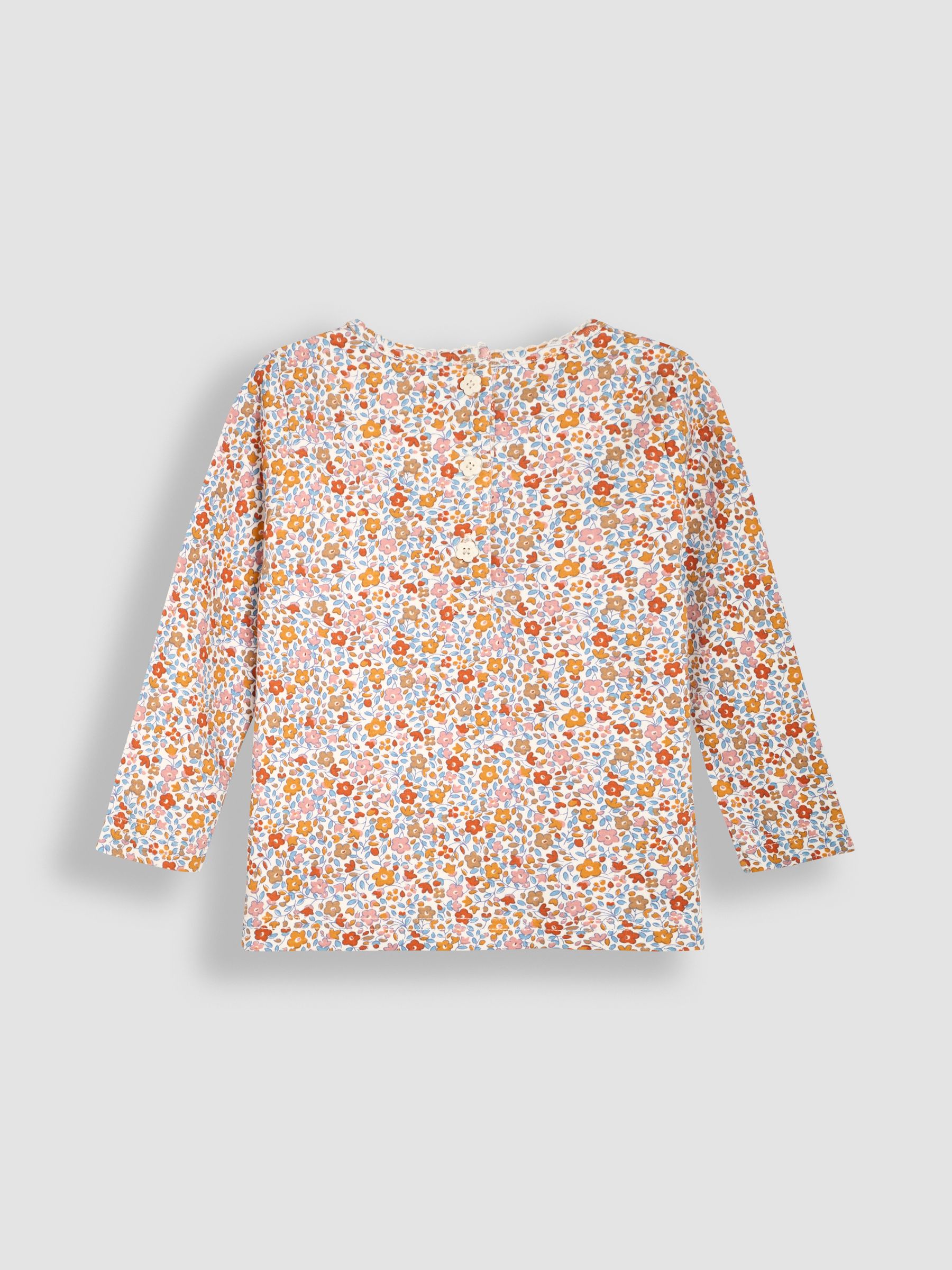 Brown Fox Appliqué Cord Dress & Floral Top Set - Image 5 of 6