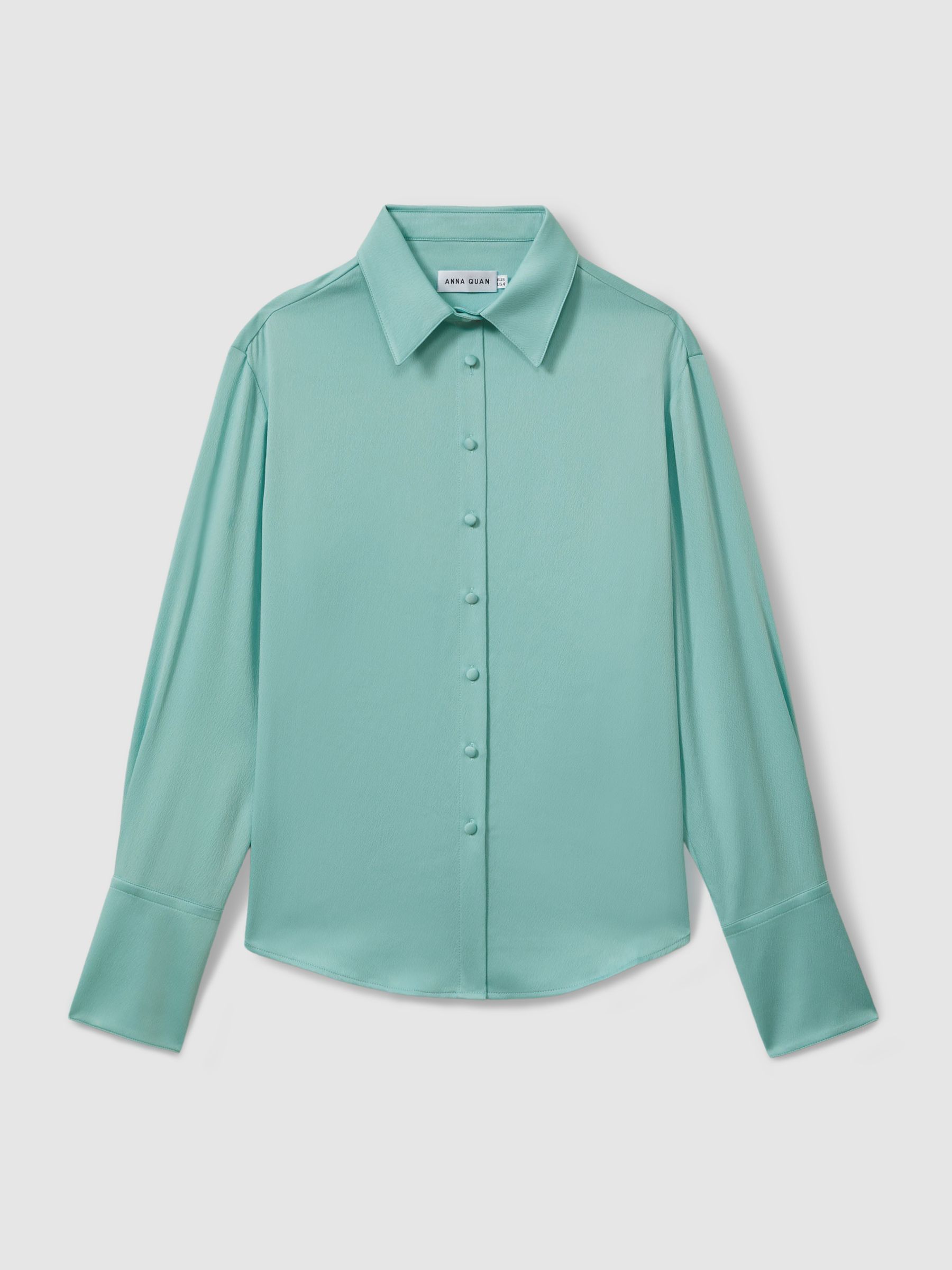 Lana Teal Anna Quan Japanese Satin Shirt - Image 2 of 5