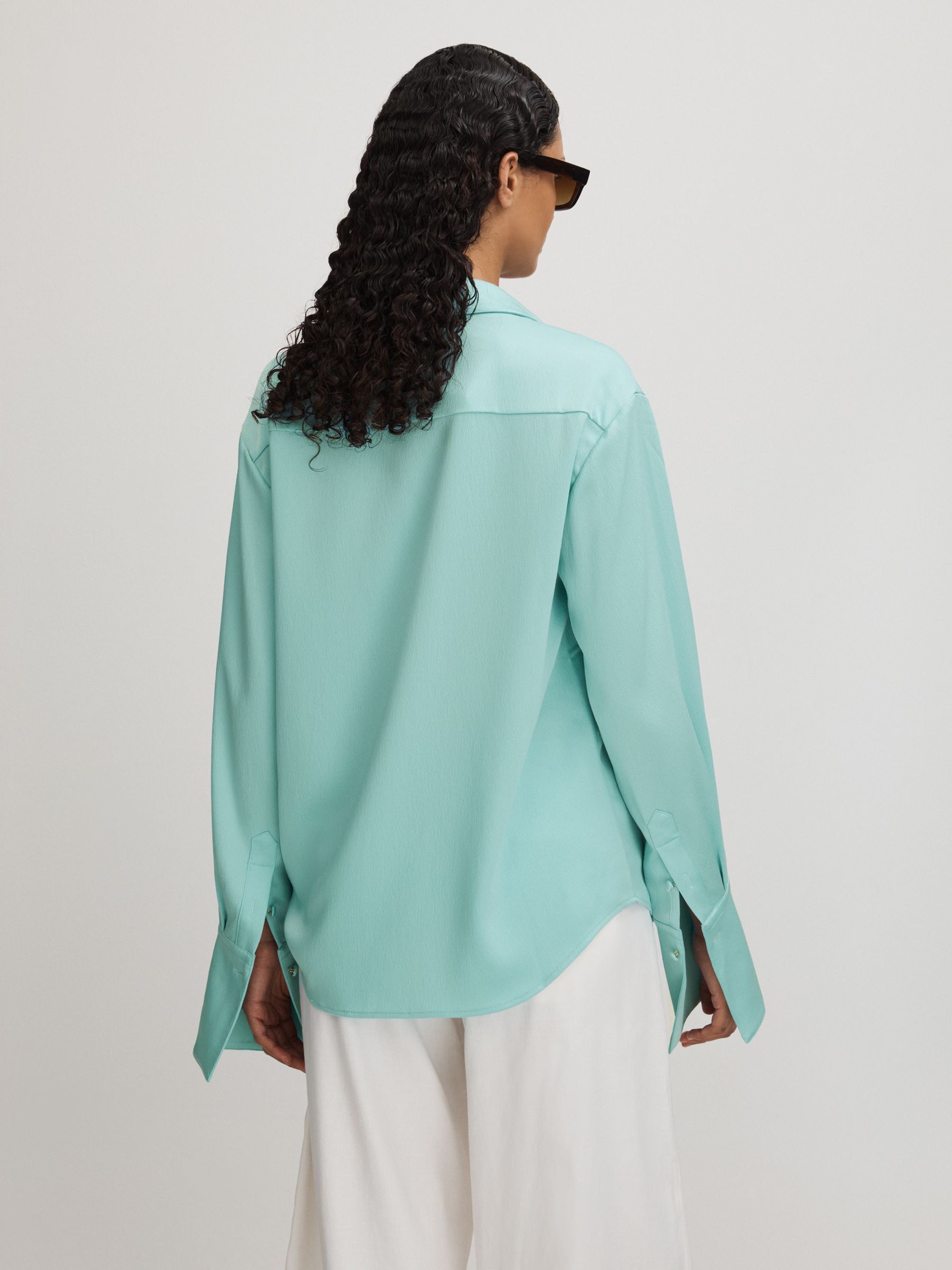 Lana Teal Anna Quan Japanese Satin Shirt - Image 4 of 5
