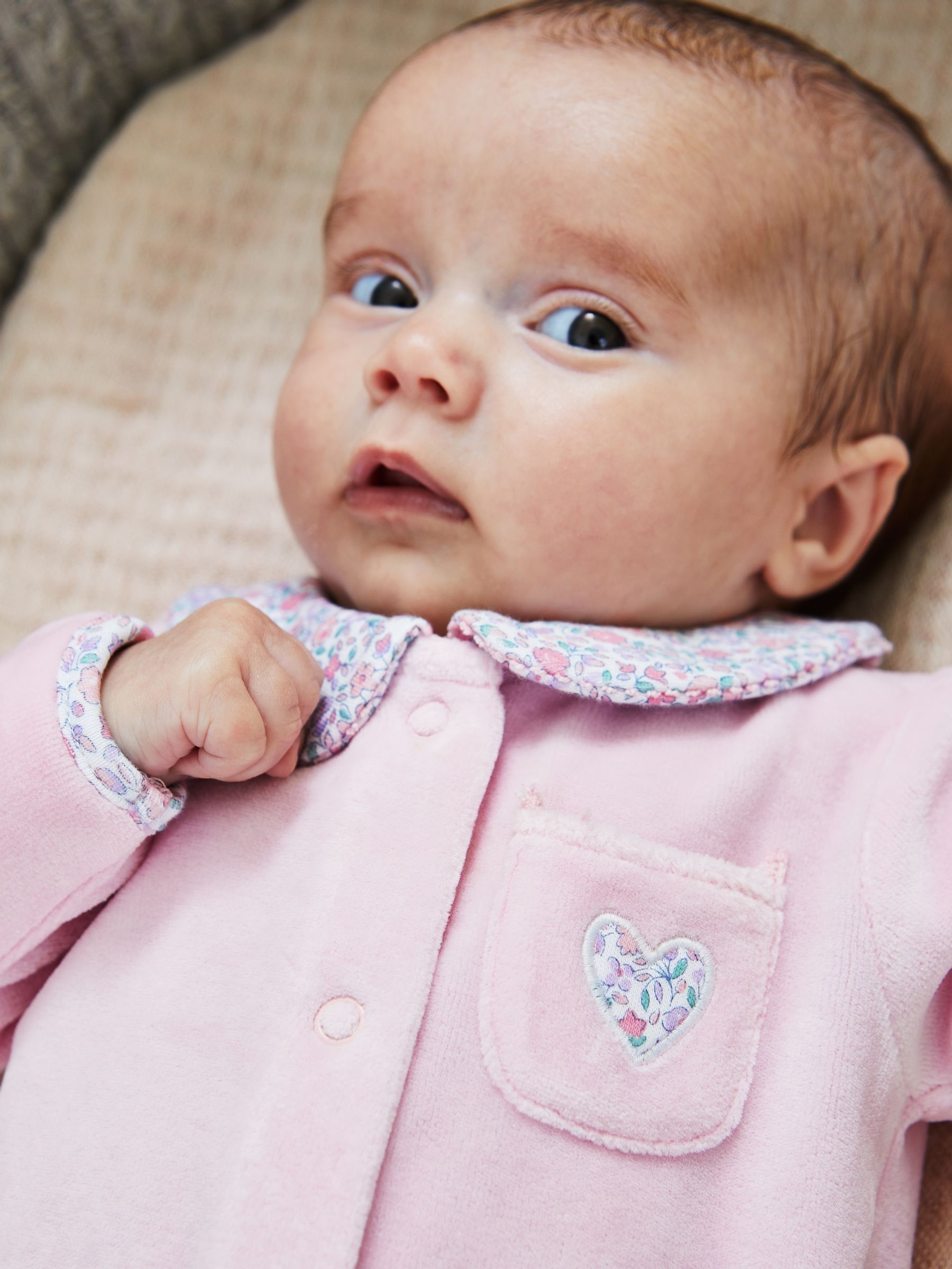 Pink Velour Sleepsuit - Image 2 of 6