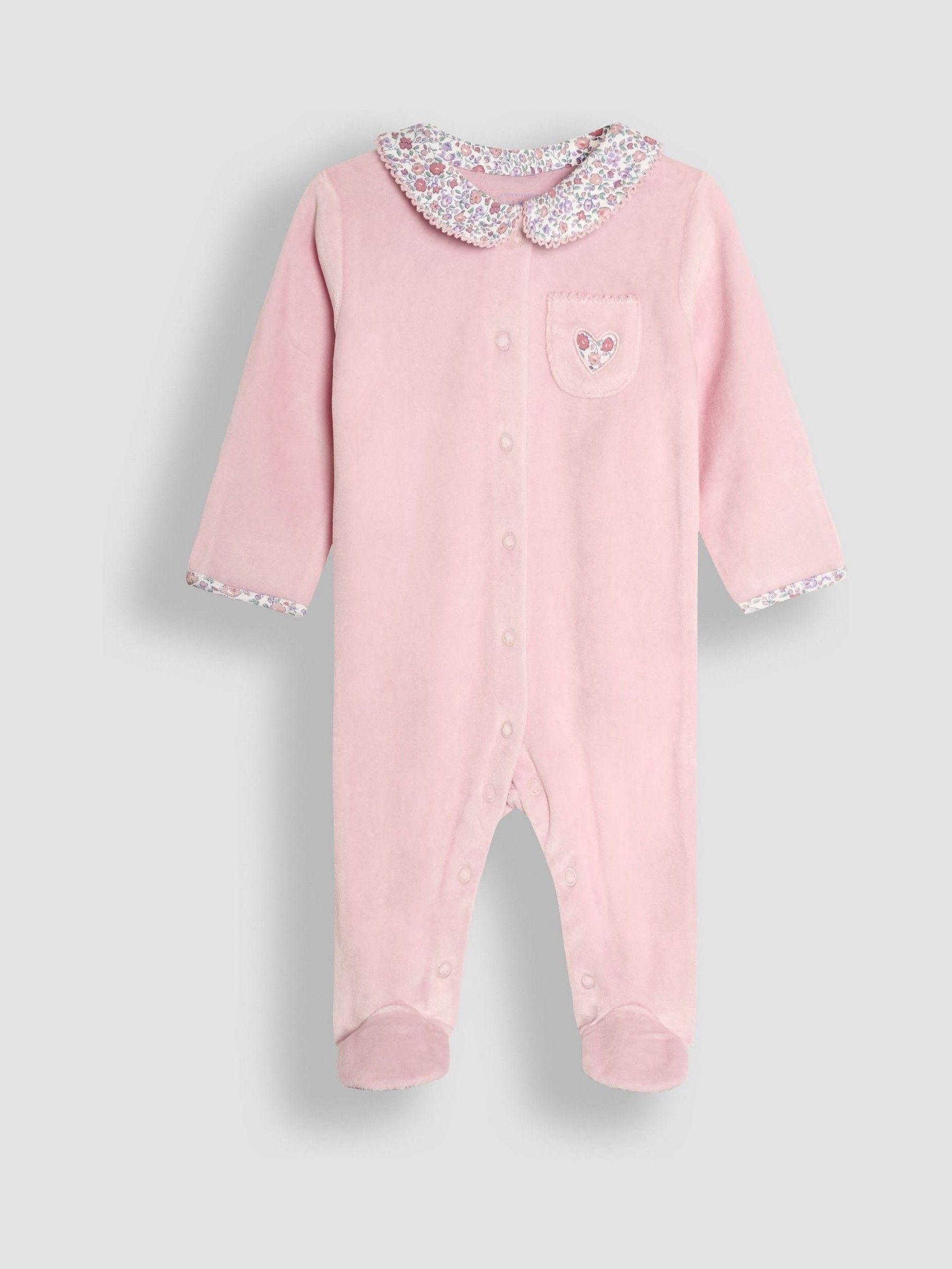 Pink Velour Sleepsuit - Image 3 of 6