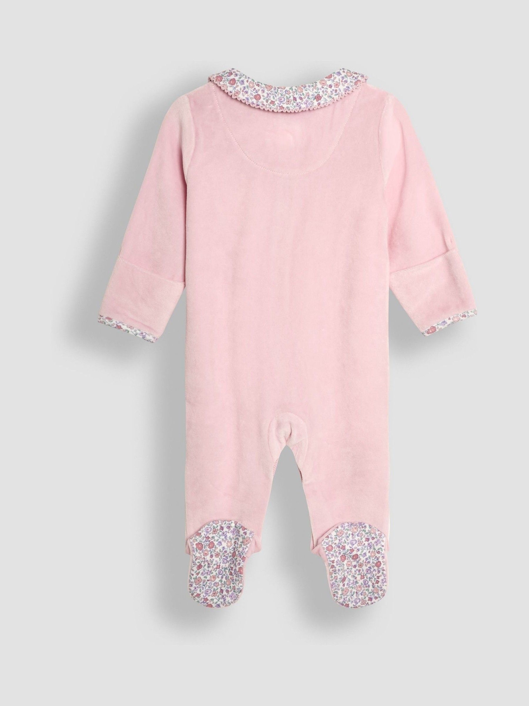 Pink Velour Sleepsuit - Image 4 of 6