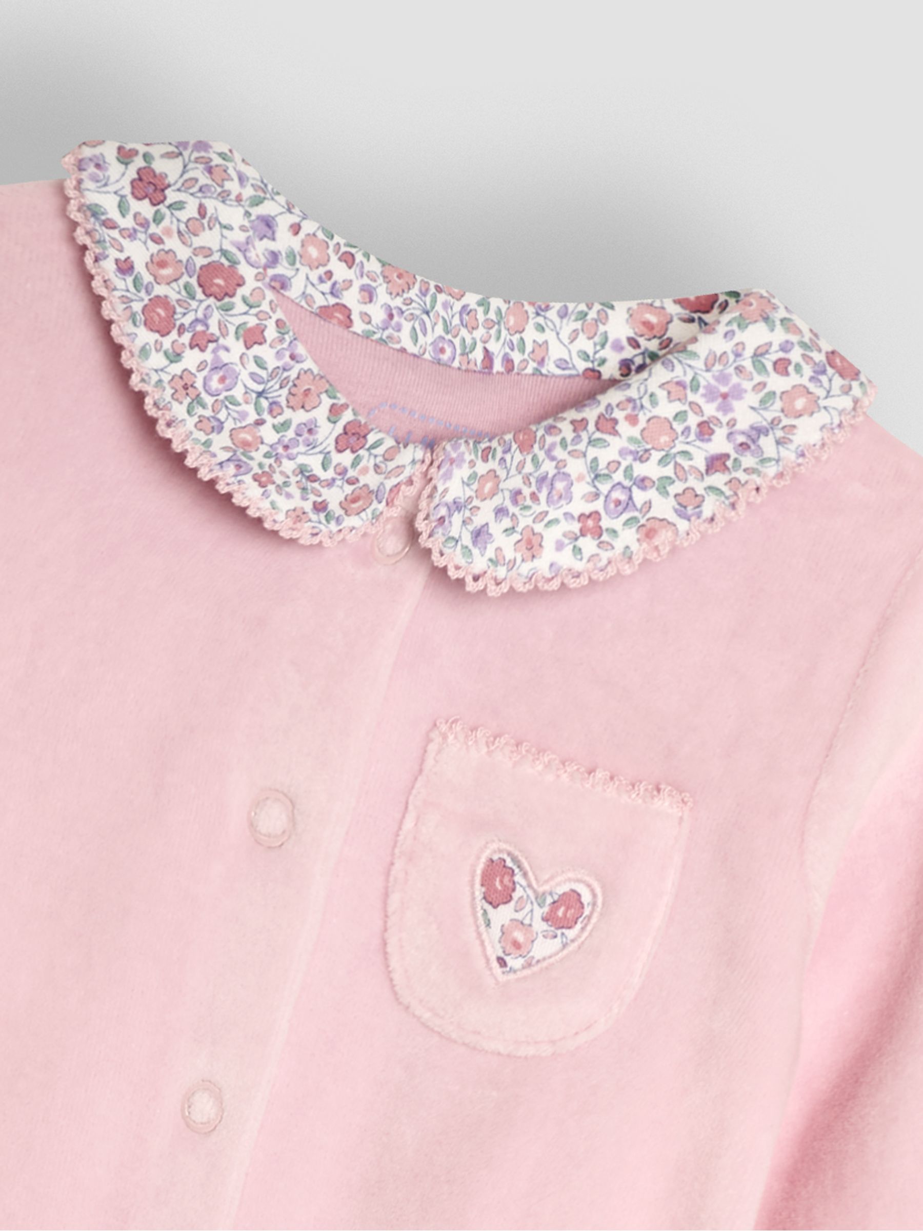 Pink Velour Sleepsuit - Image 5 of 6
