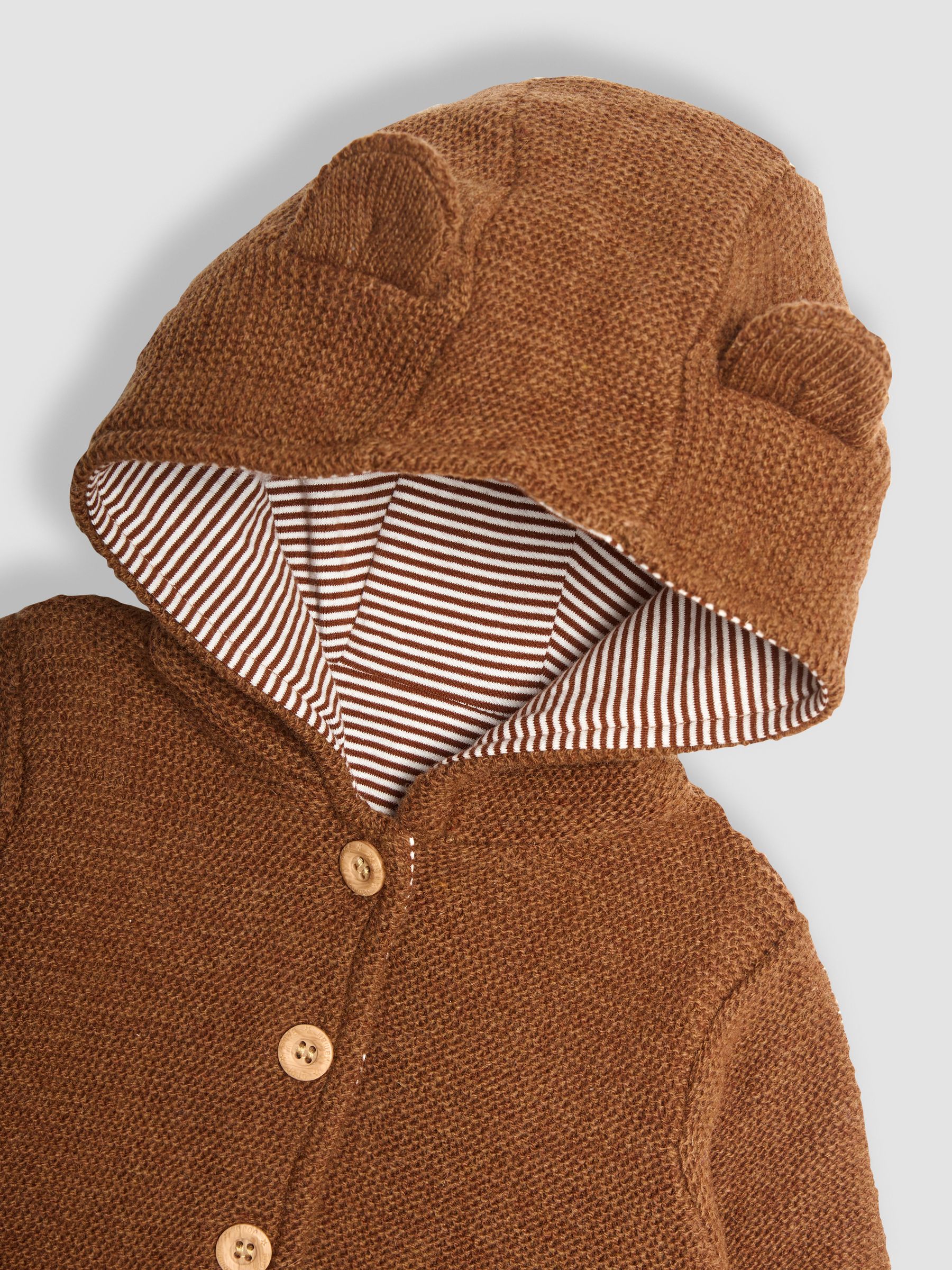 Brown Bear Hooded Baby Cardigan - Image 3 of 3