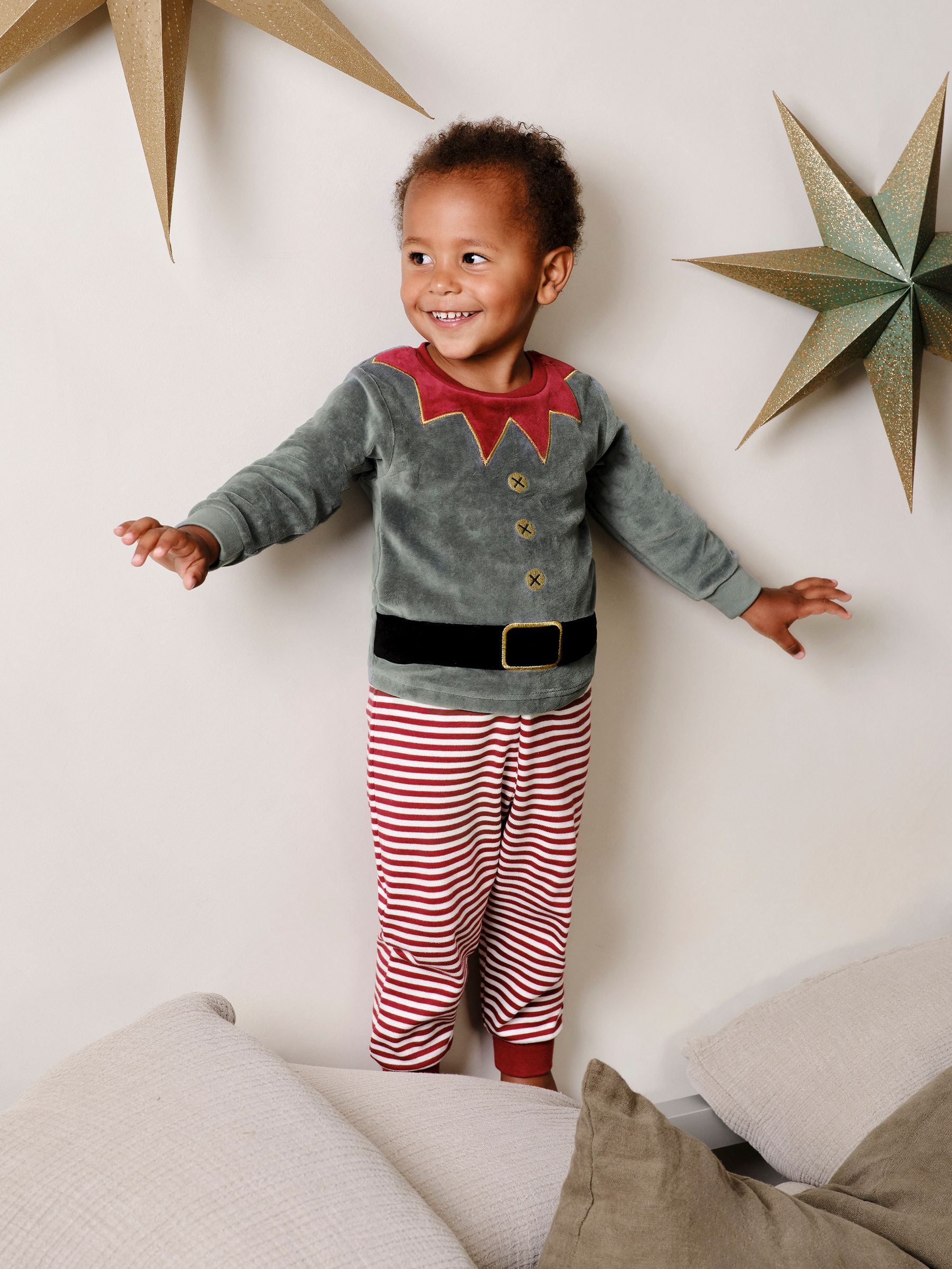 Red Christmas Elf Jersey Pyjamas - Image 1 of 9