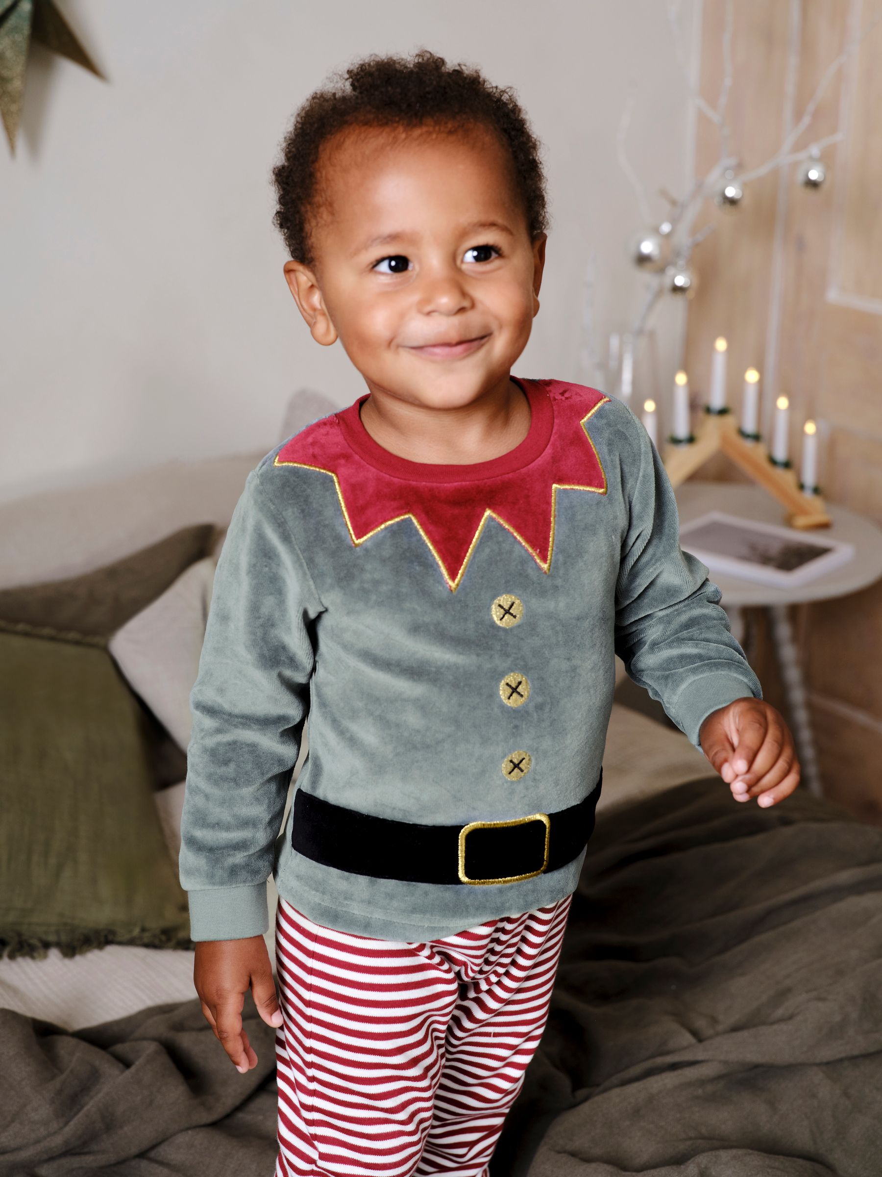 Red Christmas Elf Jersey Pyjamas - Image 2 of 9