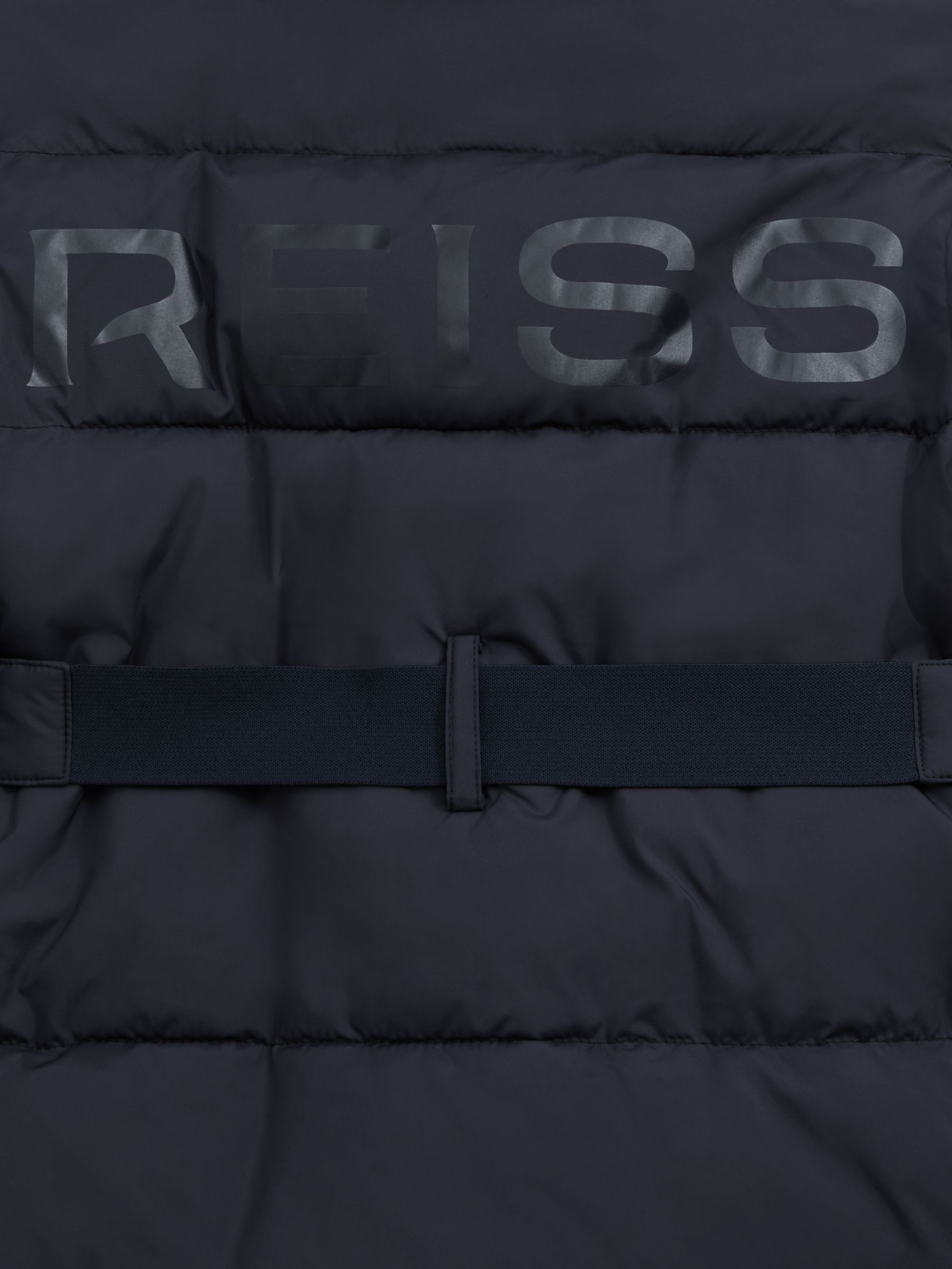 9-13 yrs Water Resistant Belted Puffer Coat in Navy - Image 5 of 5