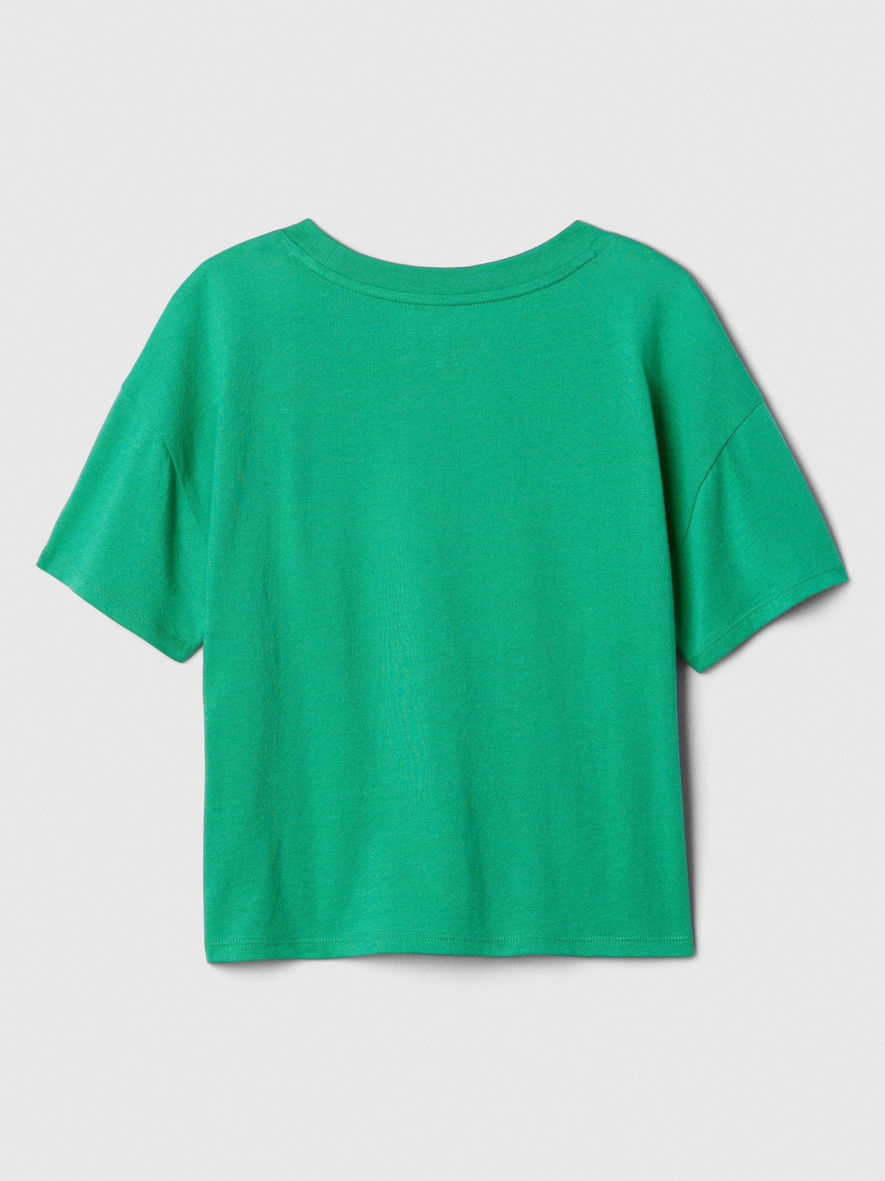 Green Slogan Graphic Short Sleeve Crew Neck T-Shirt (4-13yrs) - Image 2 of 2