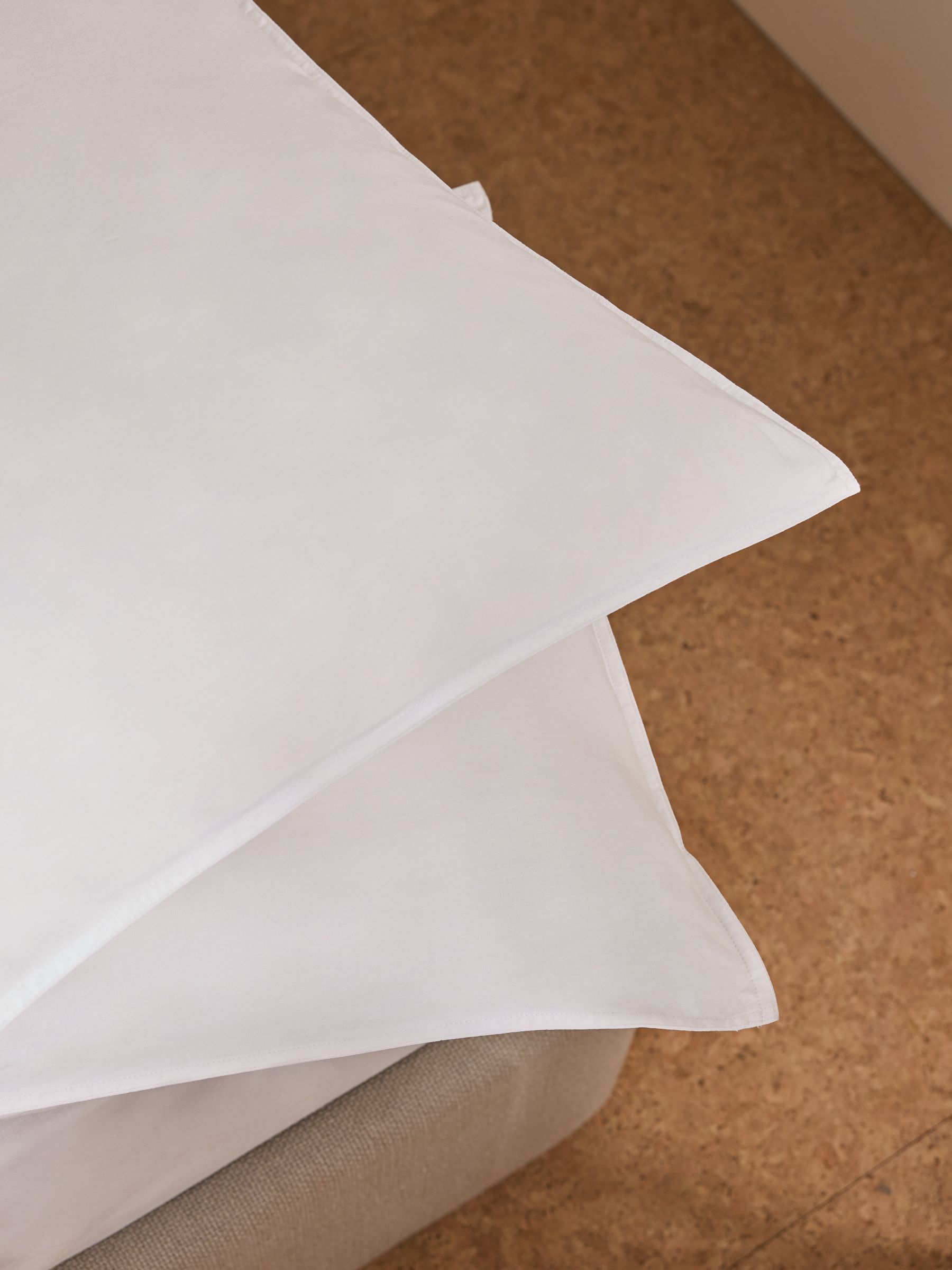 Cosy Washed Cotton Pillowcase Set of 2 in White - Image 3 of 4