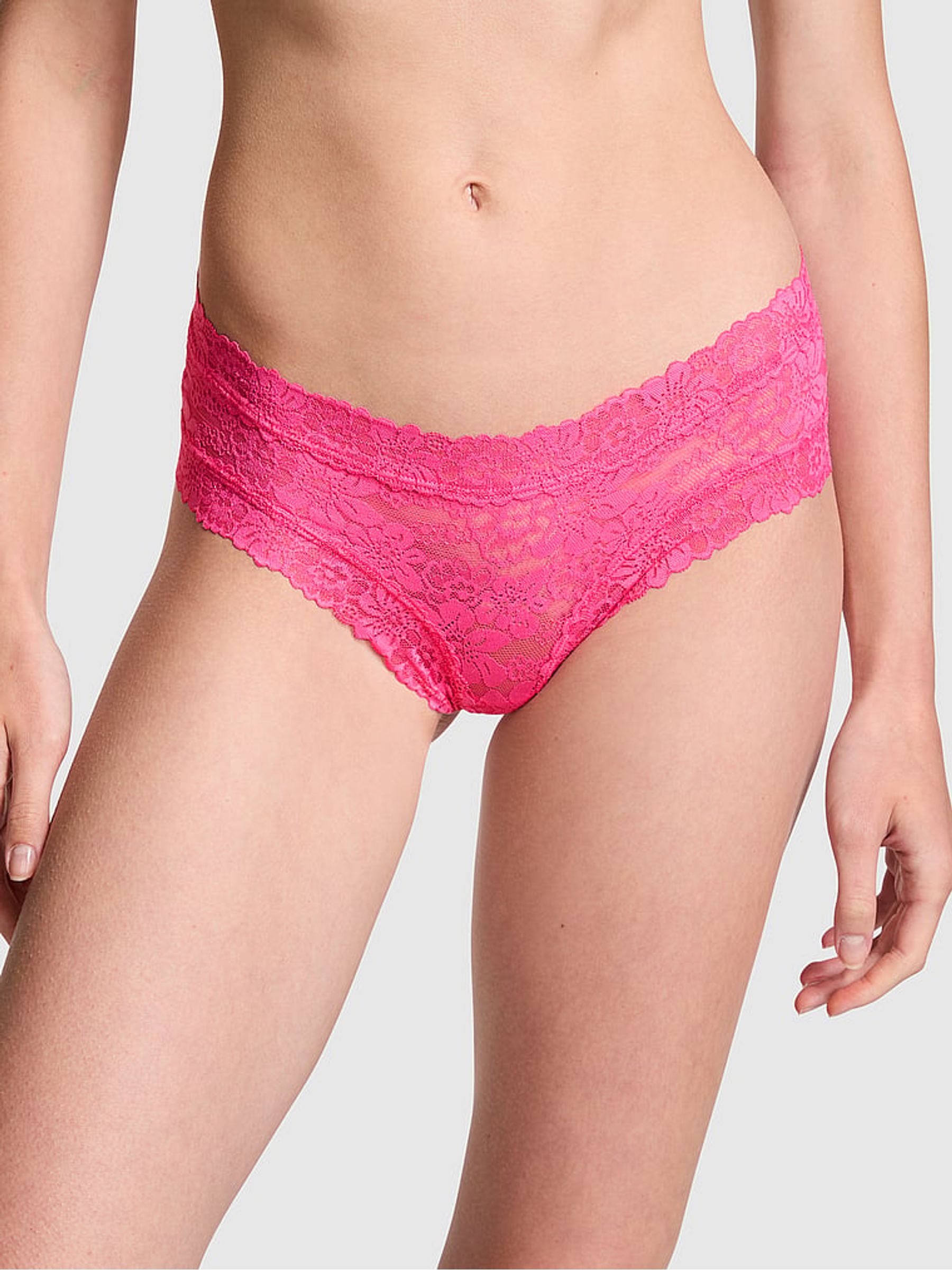 Pink Rose Cheeky Floral Lace Knickers - Image 1 of 3