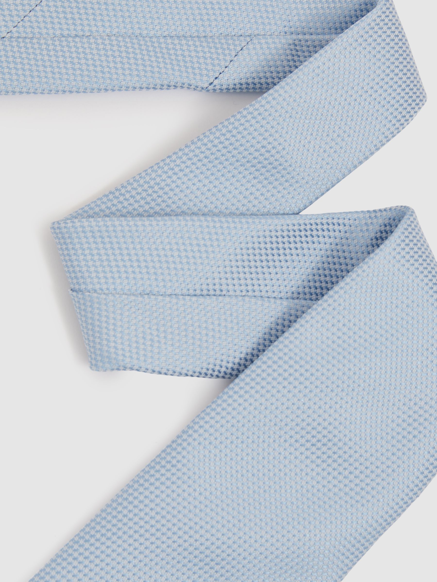Textured Silk Blend Tie in Light Blue - Image 3 of 5