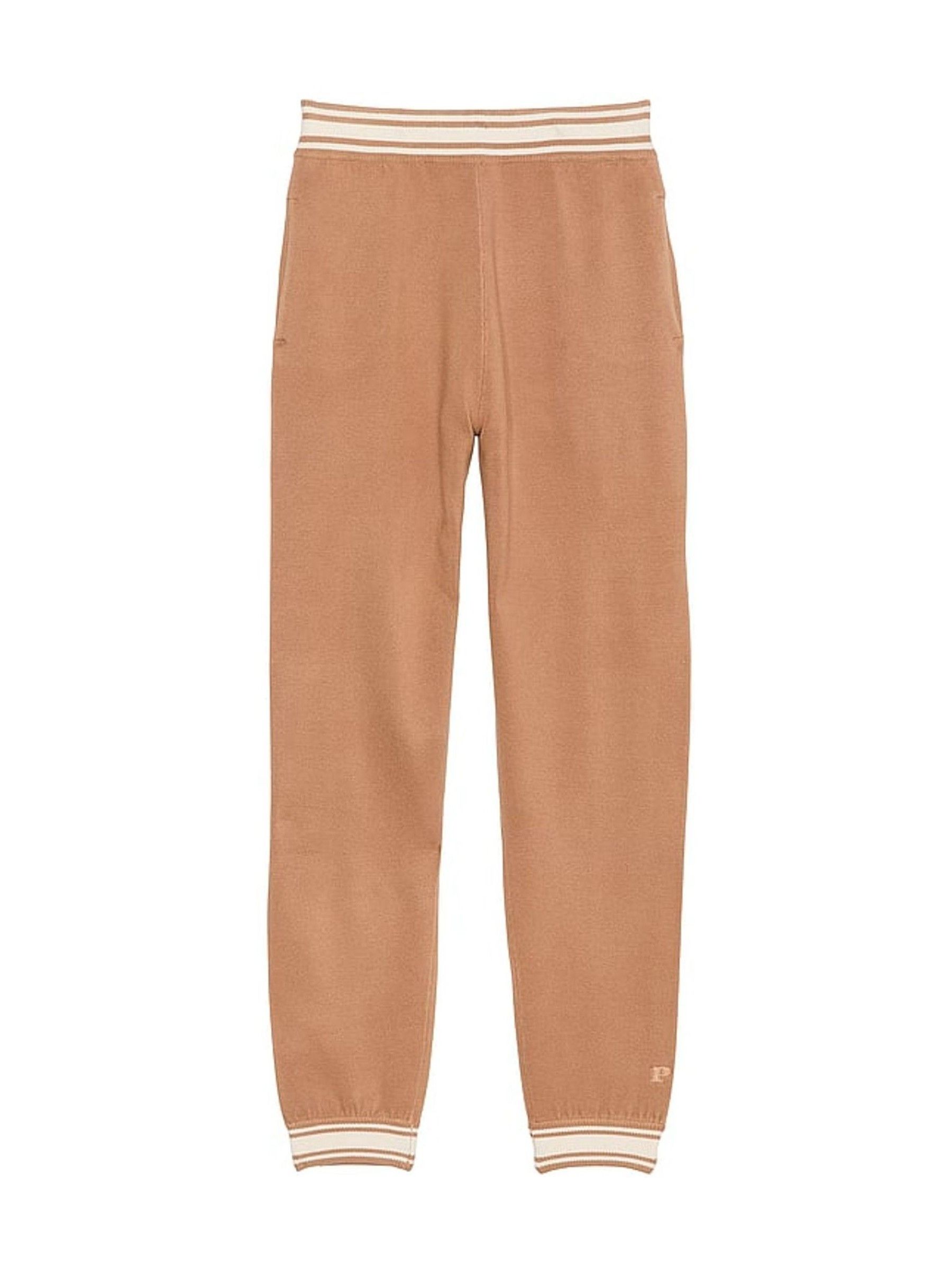 Toffee Brown Cuffed Knitted Joggers - Image 2 of 2