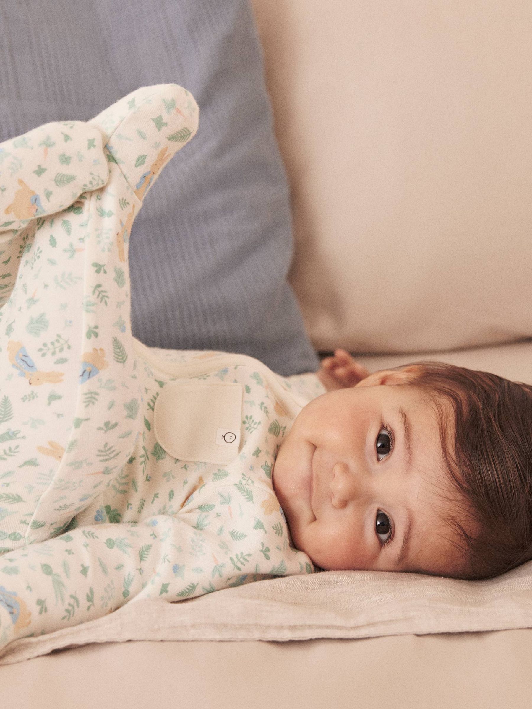 MORI Cream Peter Rabbit Supersoft 2 Way Zip-Up Clever Sleepsuit - Image 2 of 6