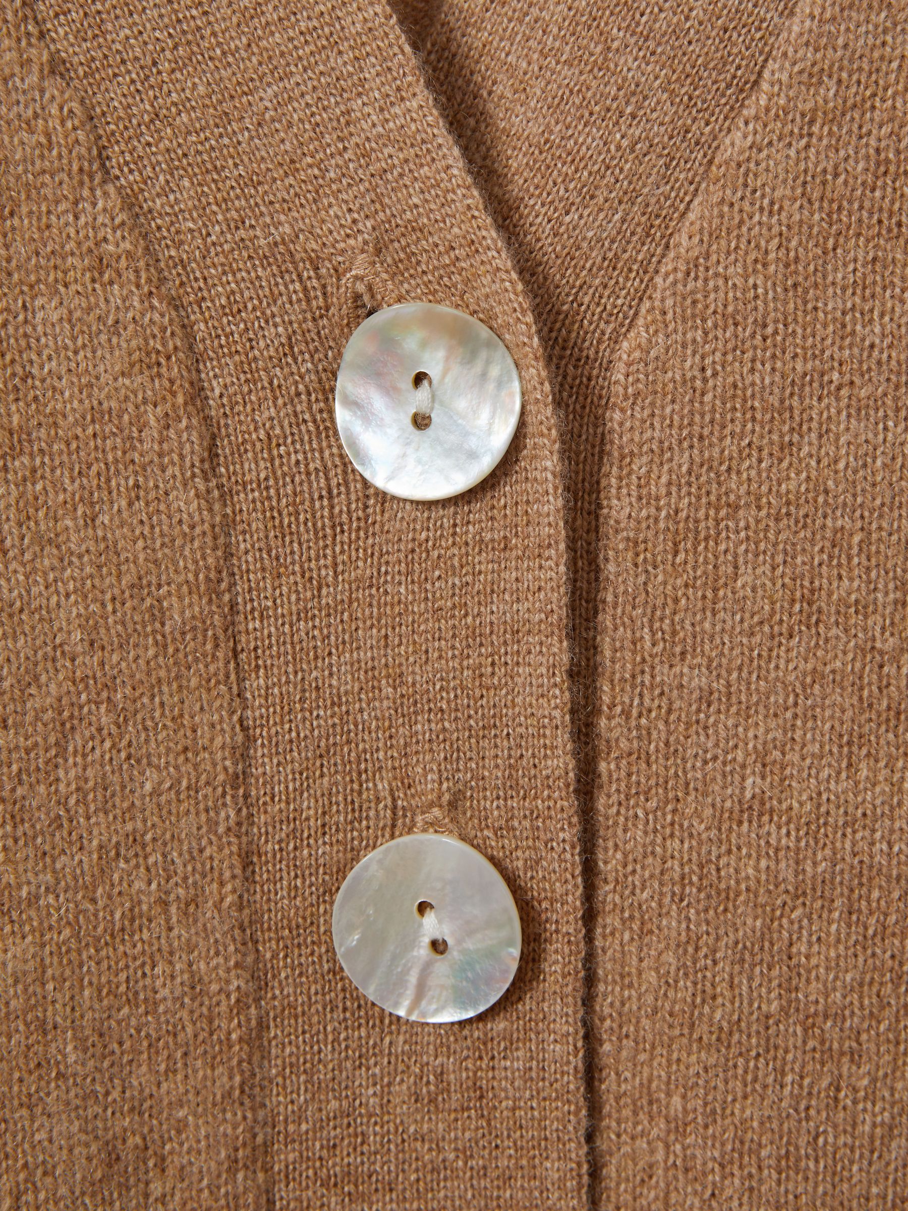 CRUSH Collection Cashmere Cardigan in Soft Camel - Image 6 of 6