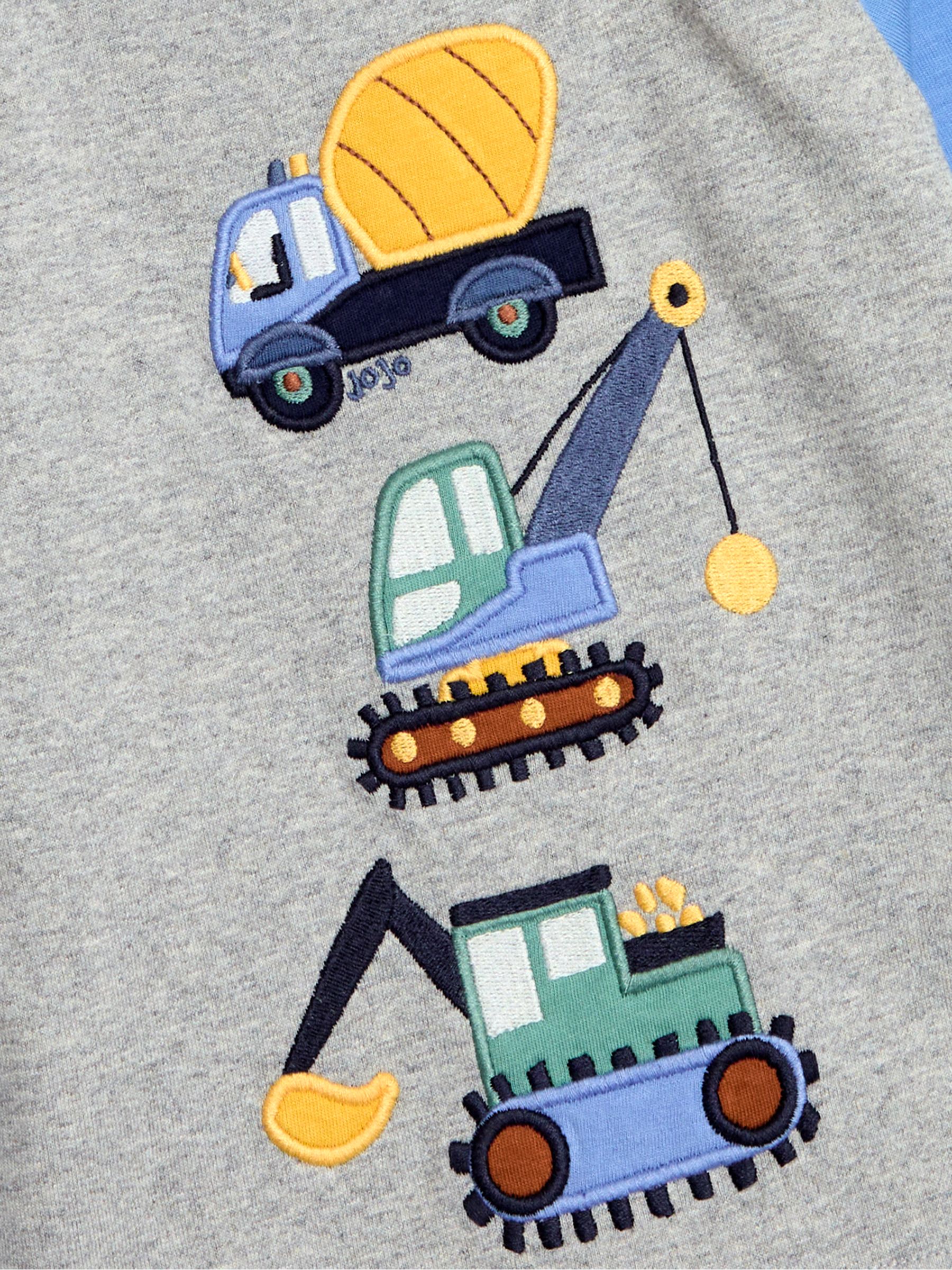 Grey Marl Construction Vehicle Appliqué Motif Top - Image 3 of 3