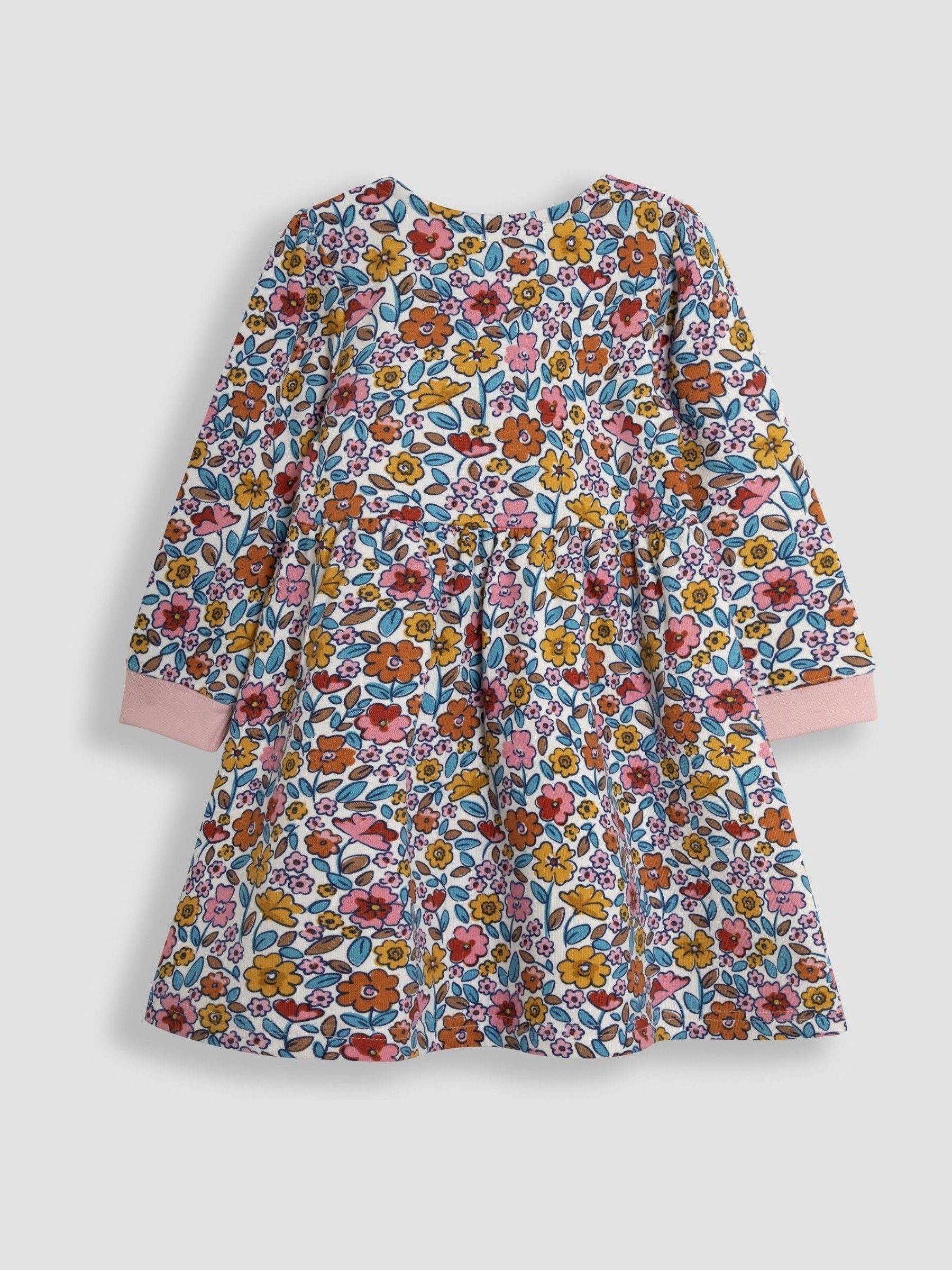 Mustard Yellow Floral Button Sweat Dress - Image 2 of 3