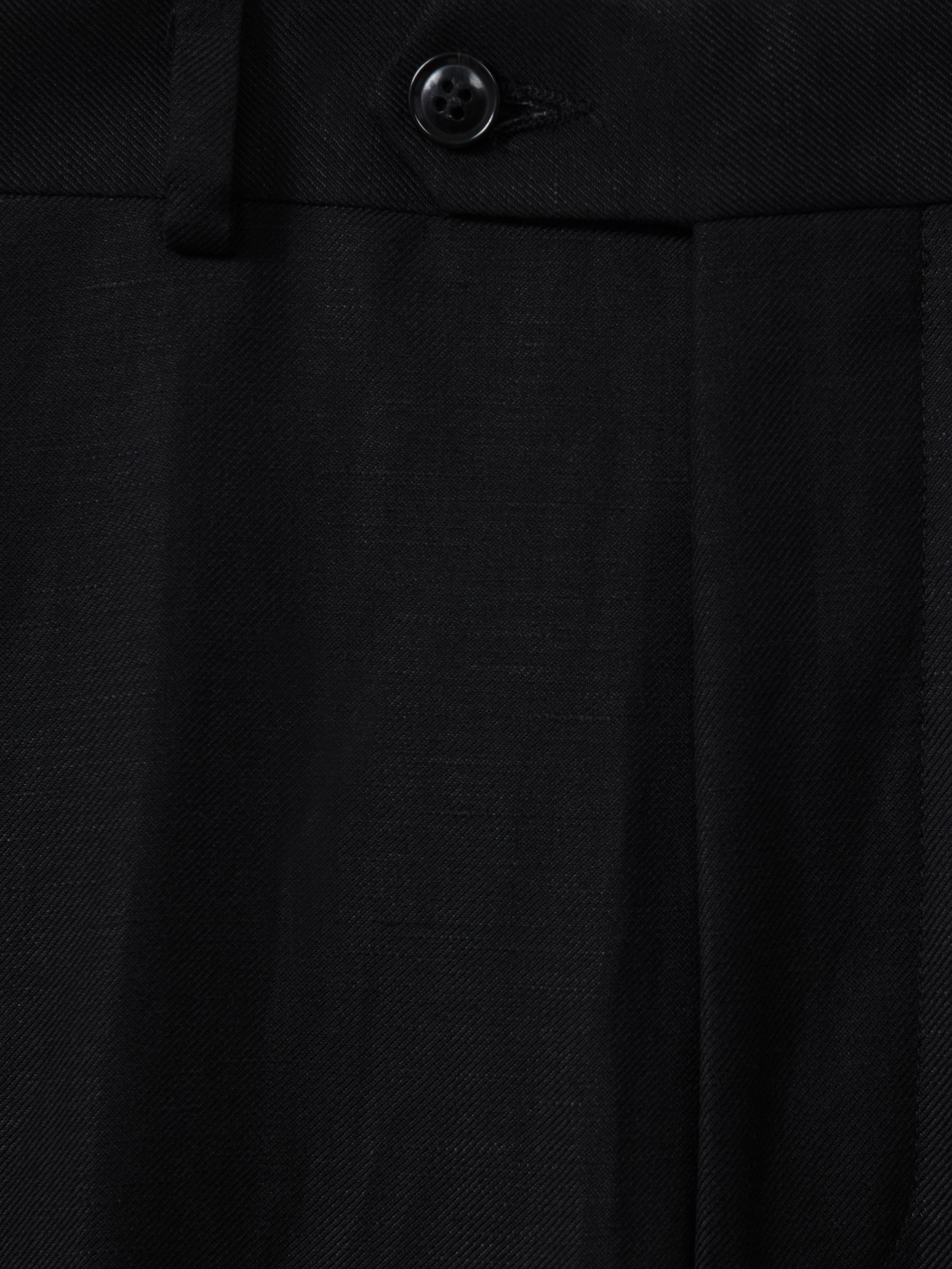 Oscar Jacobson Black Oscar Jacobson Cotton Twill Tailored Fit Trousers - Image 6 of 6