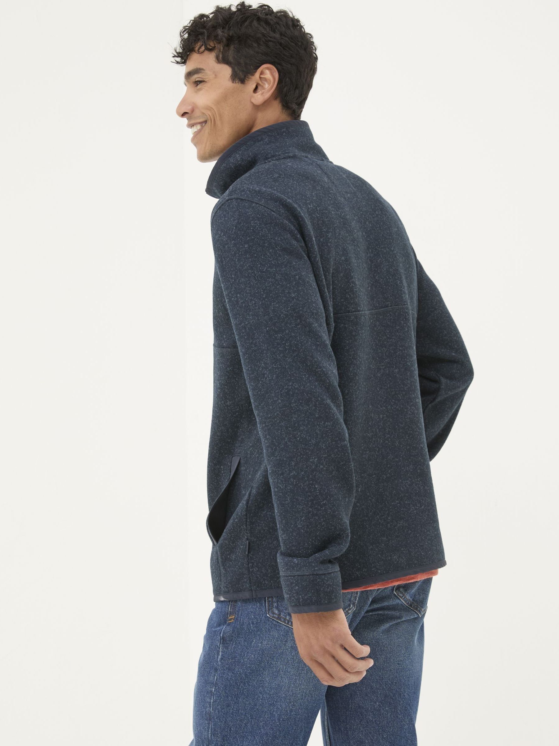 Haxby Navy Blue Half Neck Sweatshirt - Image 2 of 6