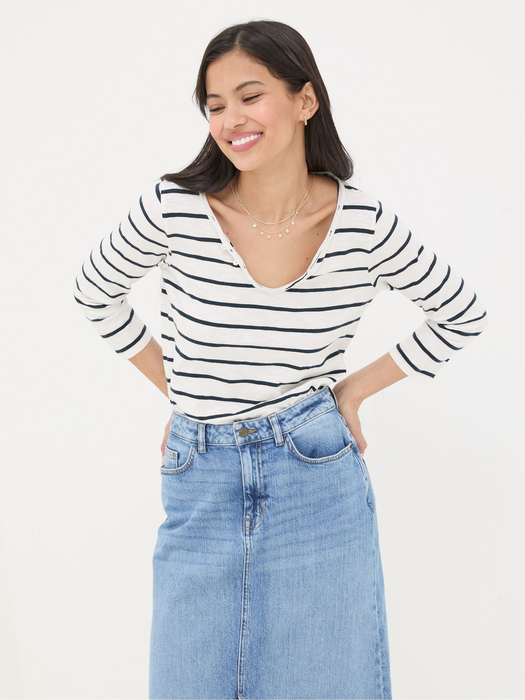 Porter White Stripe T-Shirt - Image 1 of 4
