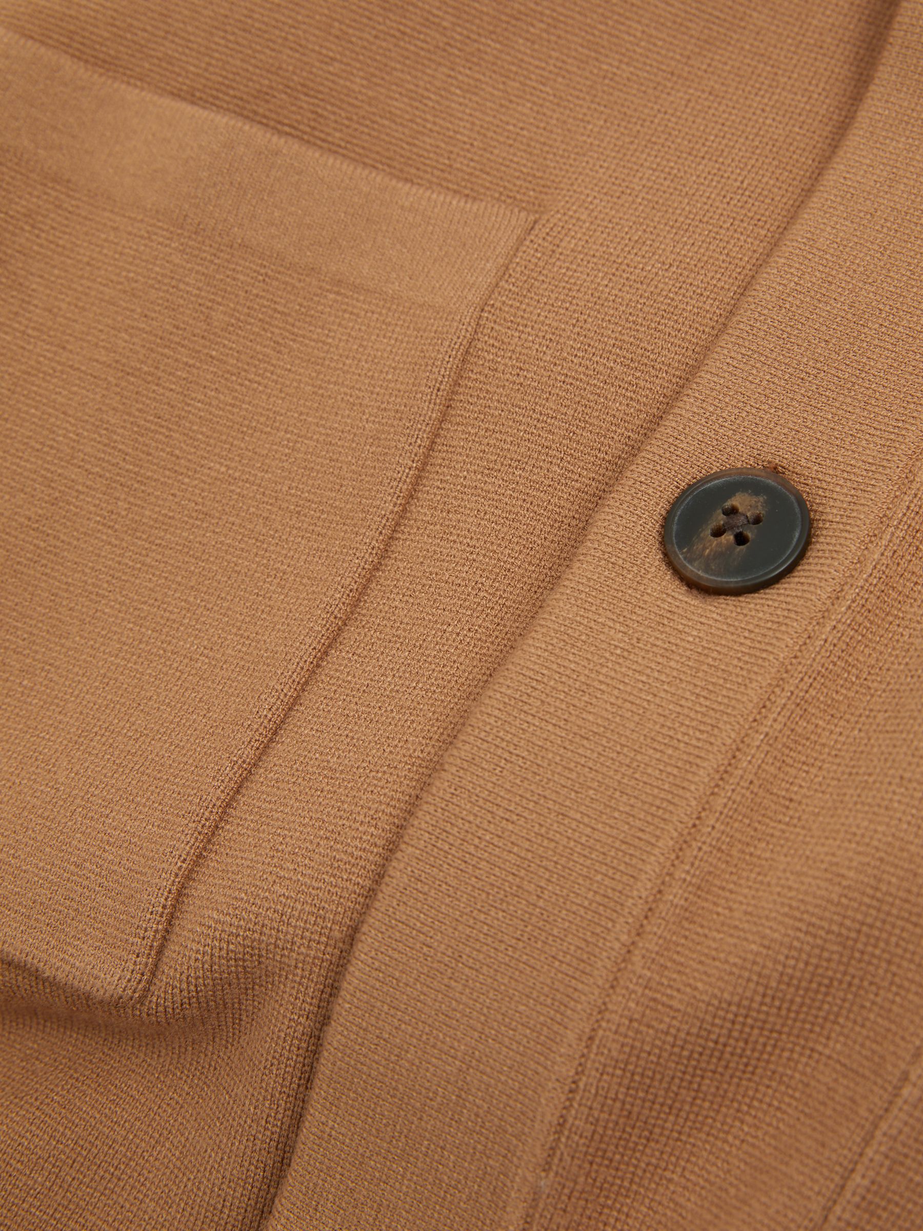 Knitted Button-Through Jacket in Camel - Image 5 of 5
