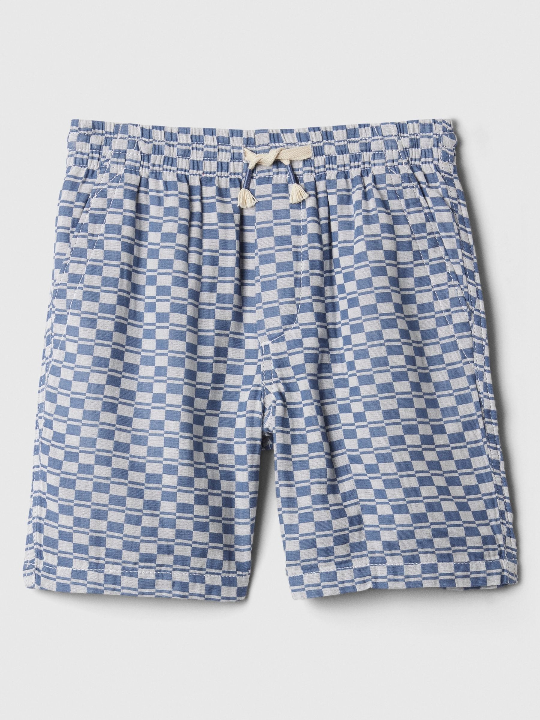 Blue Crinkle Cotton Pull On Shorts (4-13yrs) - Image 1 of 3