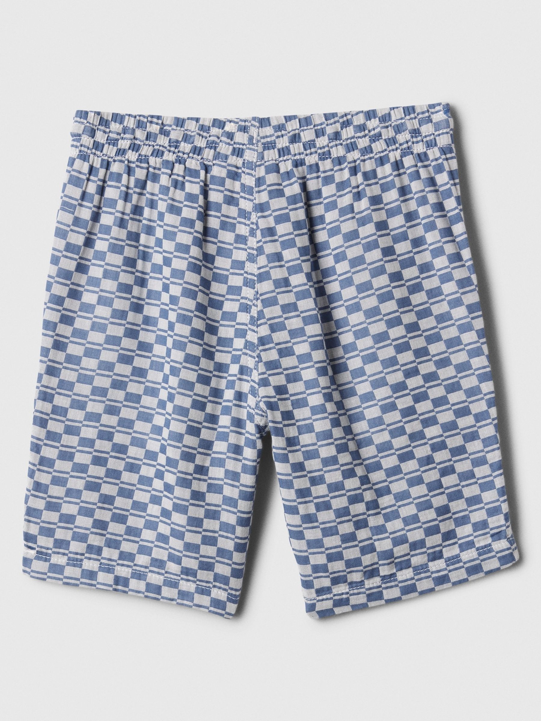 Blue Crinkle Cotton Pull On Shorts (4-13yrs) - Image 2 of 3