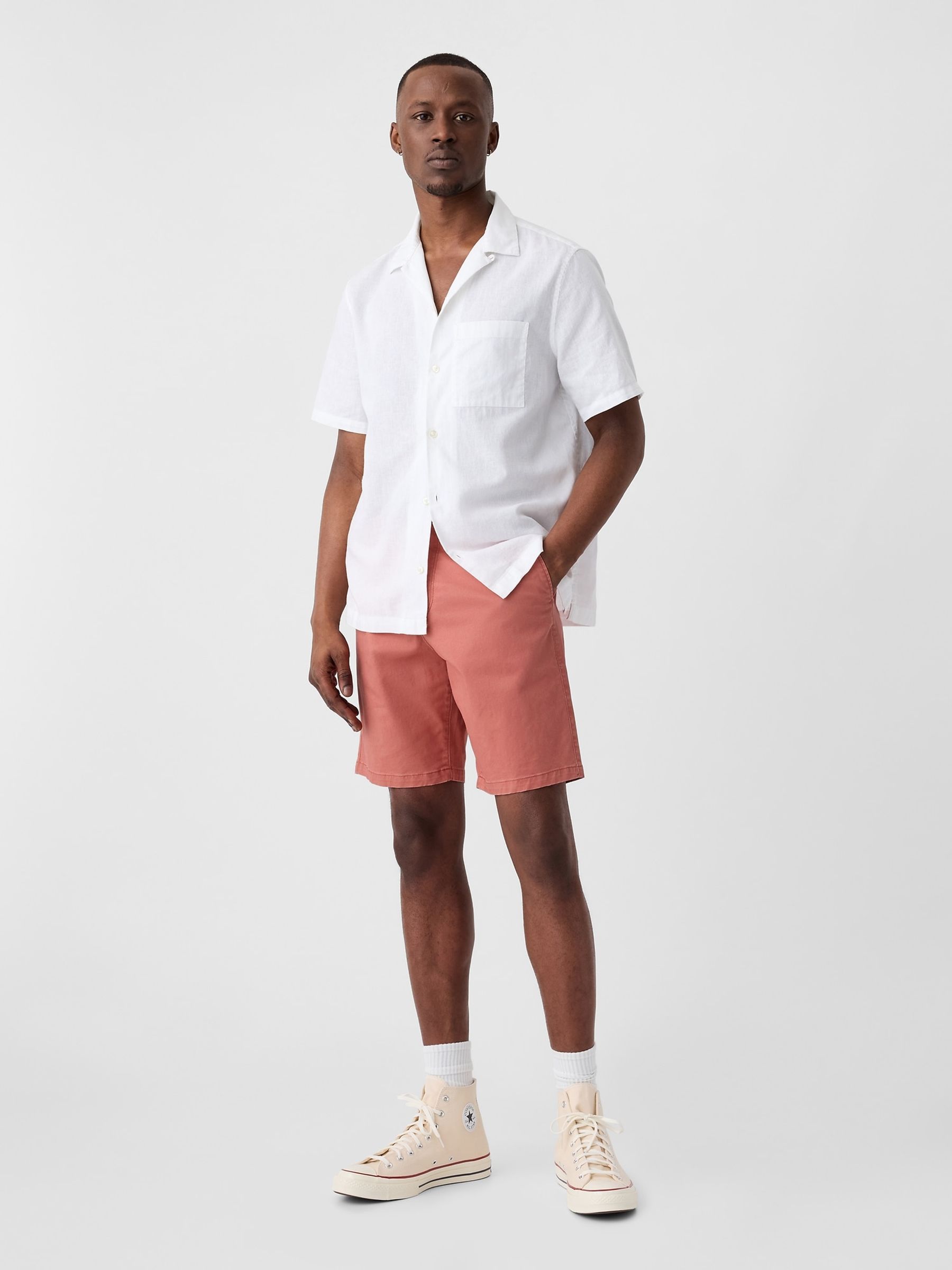 Coral Pink 9" Chino Shorts - Image 3 of 5