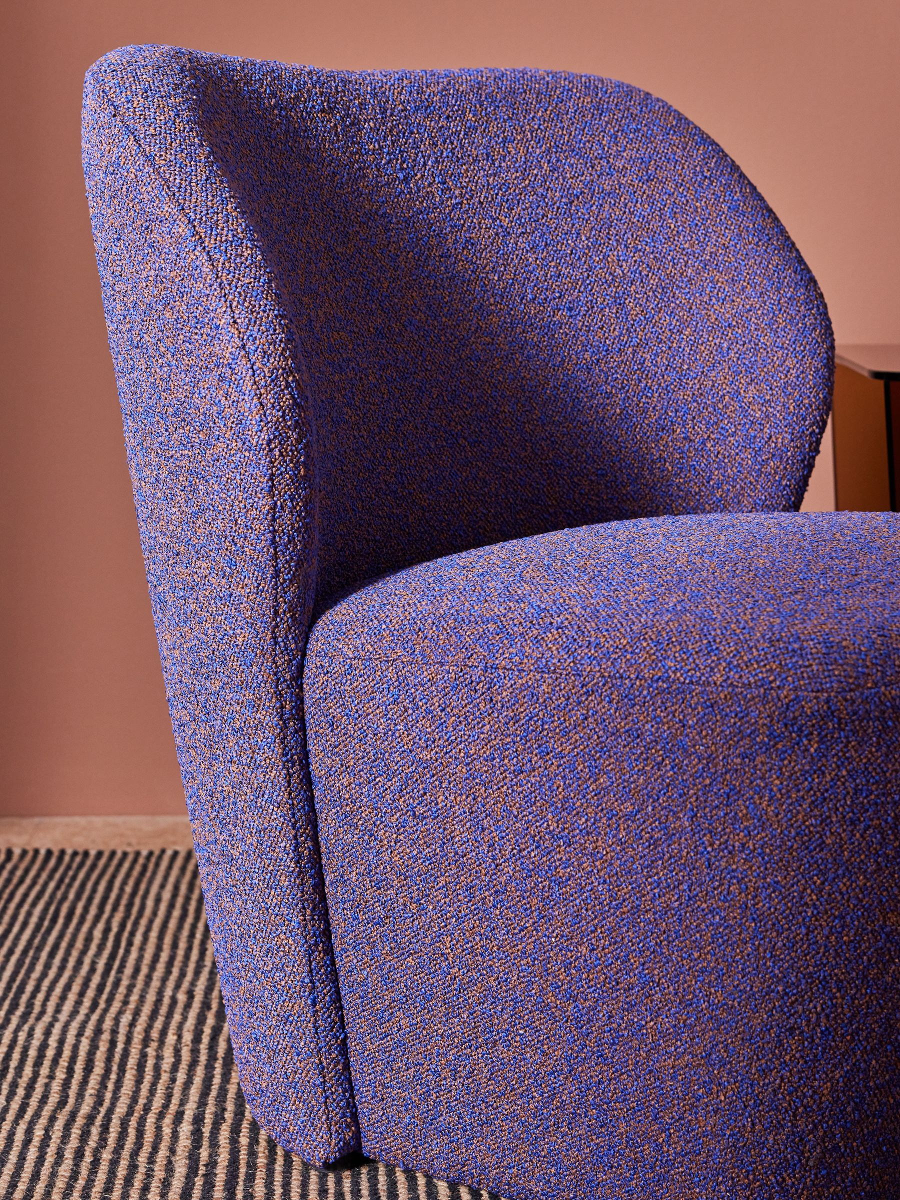 Topeka Accent Chair in Cobalt Blue Pax Boucle - Image 3 of 5