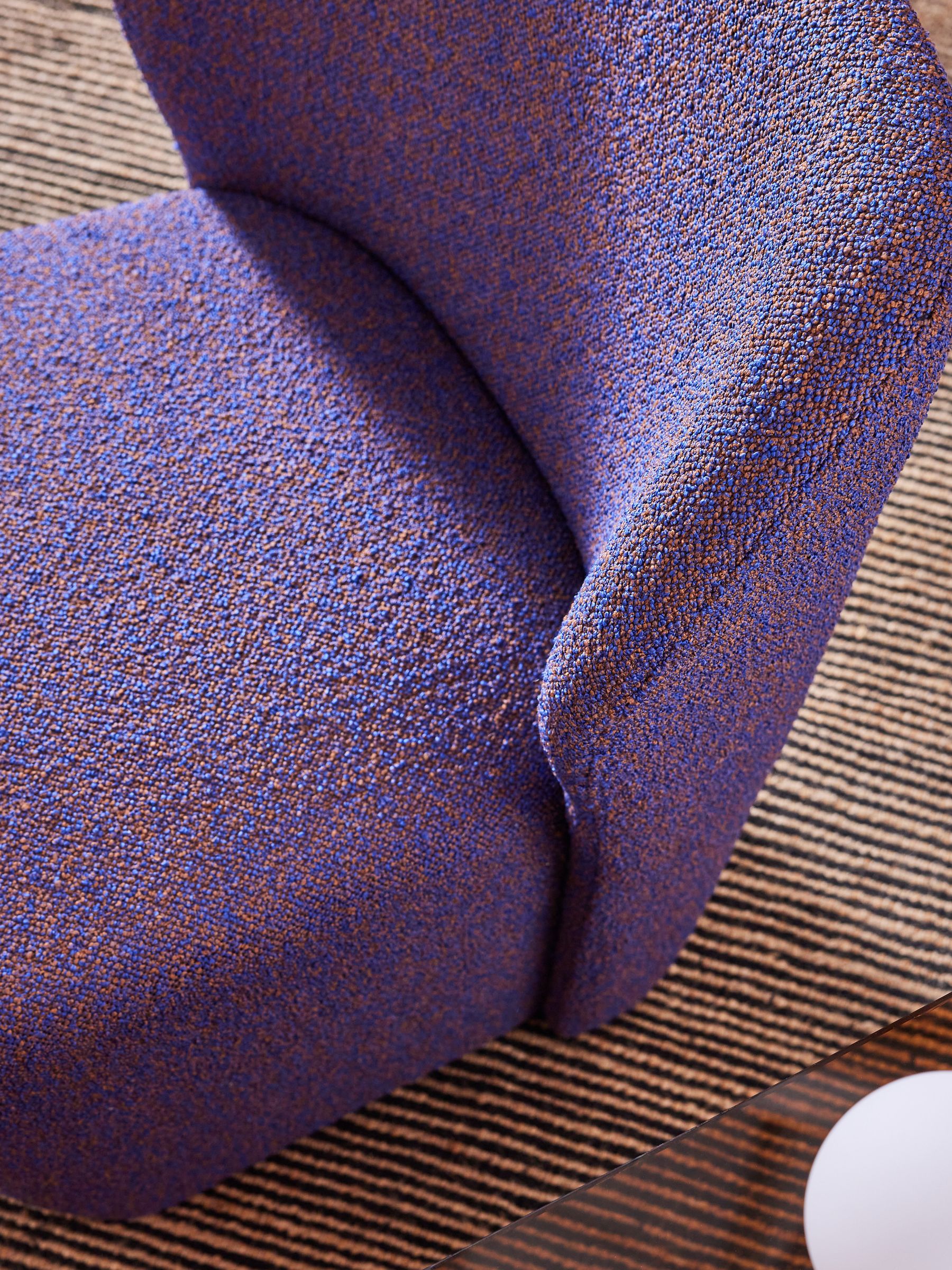 Topeka Accent Chair in Cobalt Blue Pax Boucle - Image 4 of 5