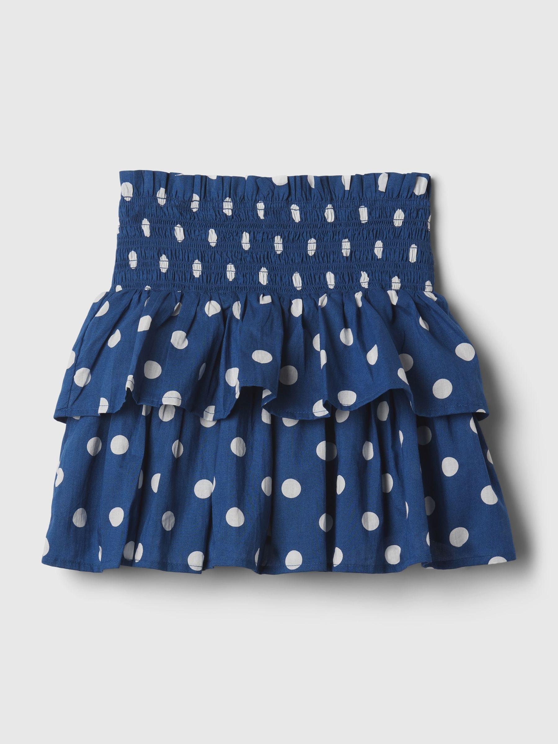 Blue Spot Cotton Smocked Skort (4-13yrs) - Image 5 of 5