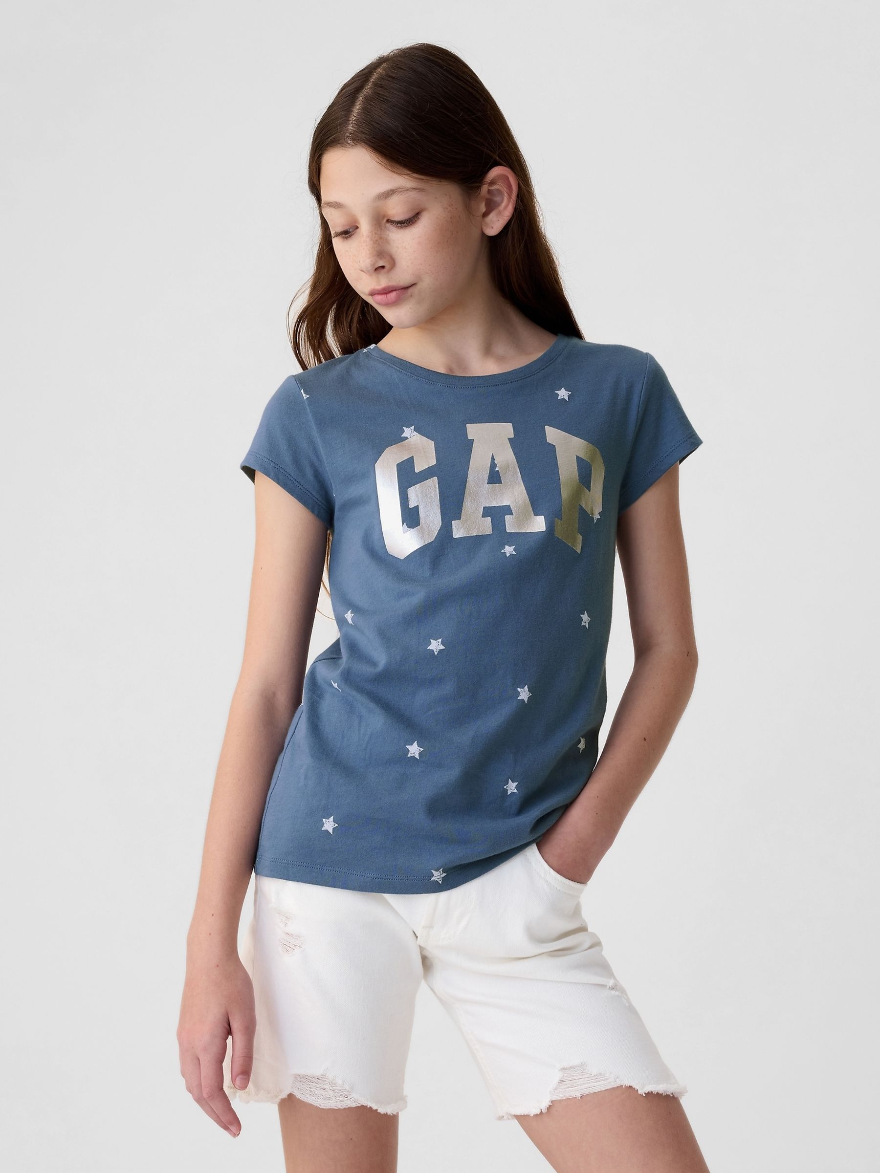 Blue Stars Graphic Logo Short Sleeve Crew Neck T-Shirt (4-13yrs) - Image 1 of 3