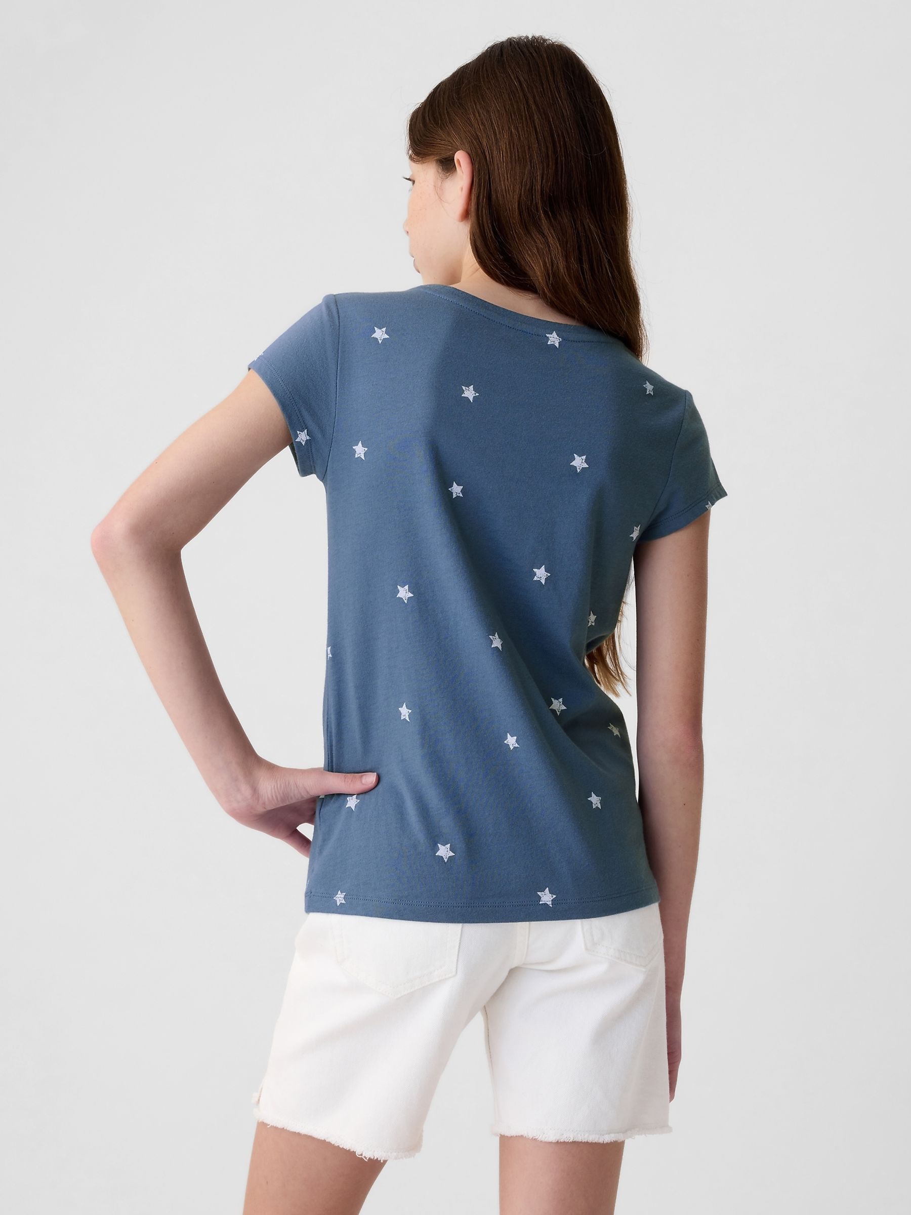 Blue Stars Graphic Logo Short Sleeve Crew Neck T-Shirt (4-13yrs) - Image 2 of 3