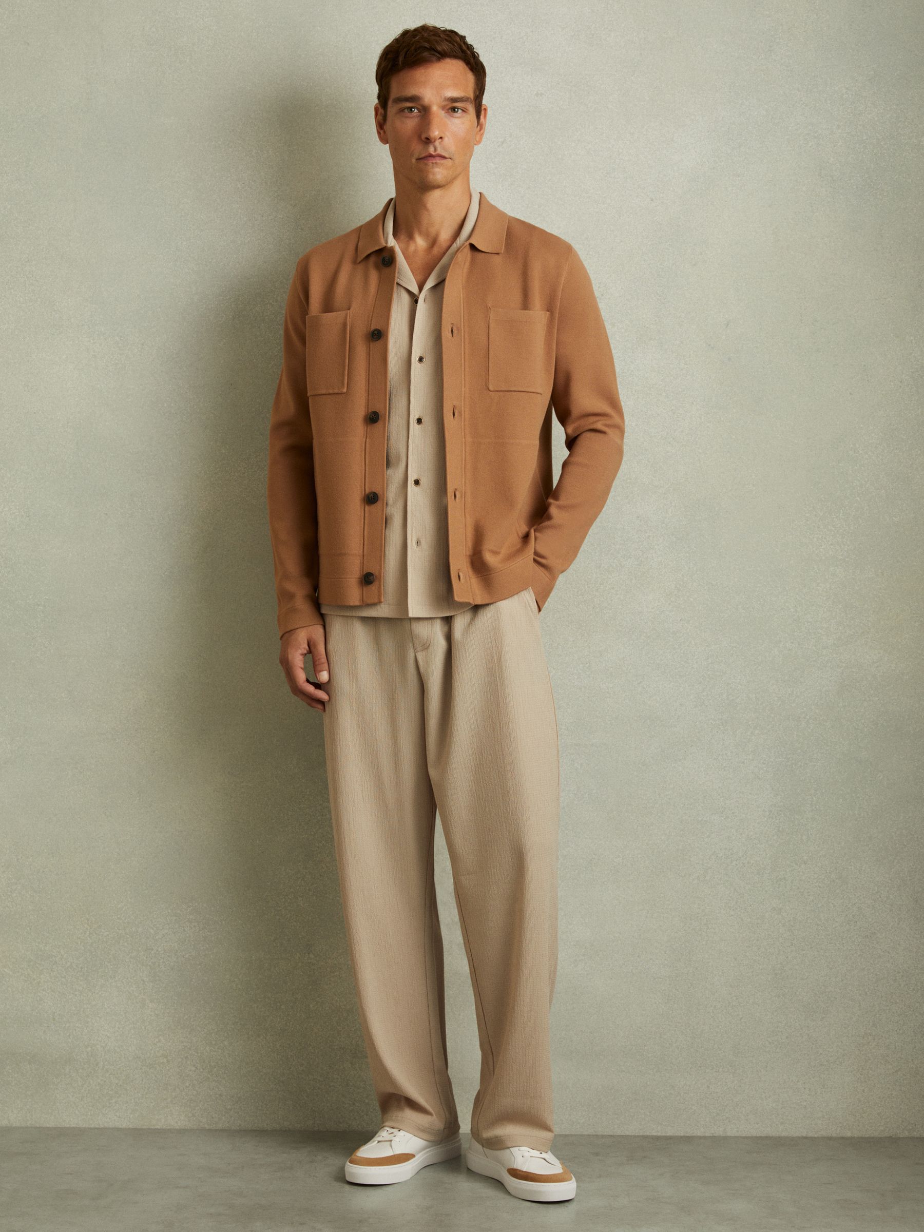 Ashley Camel/Ecru Leather Suede Detail Trainers - Image 2 of 5