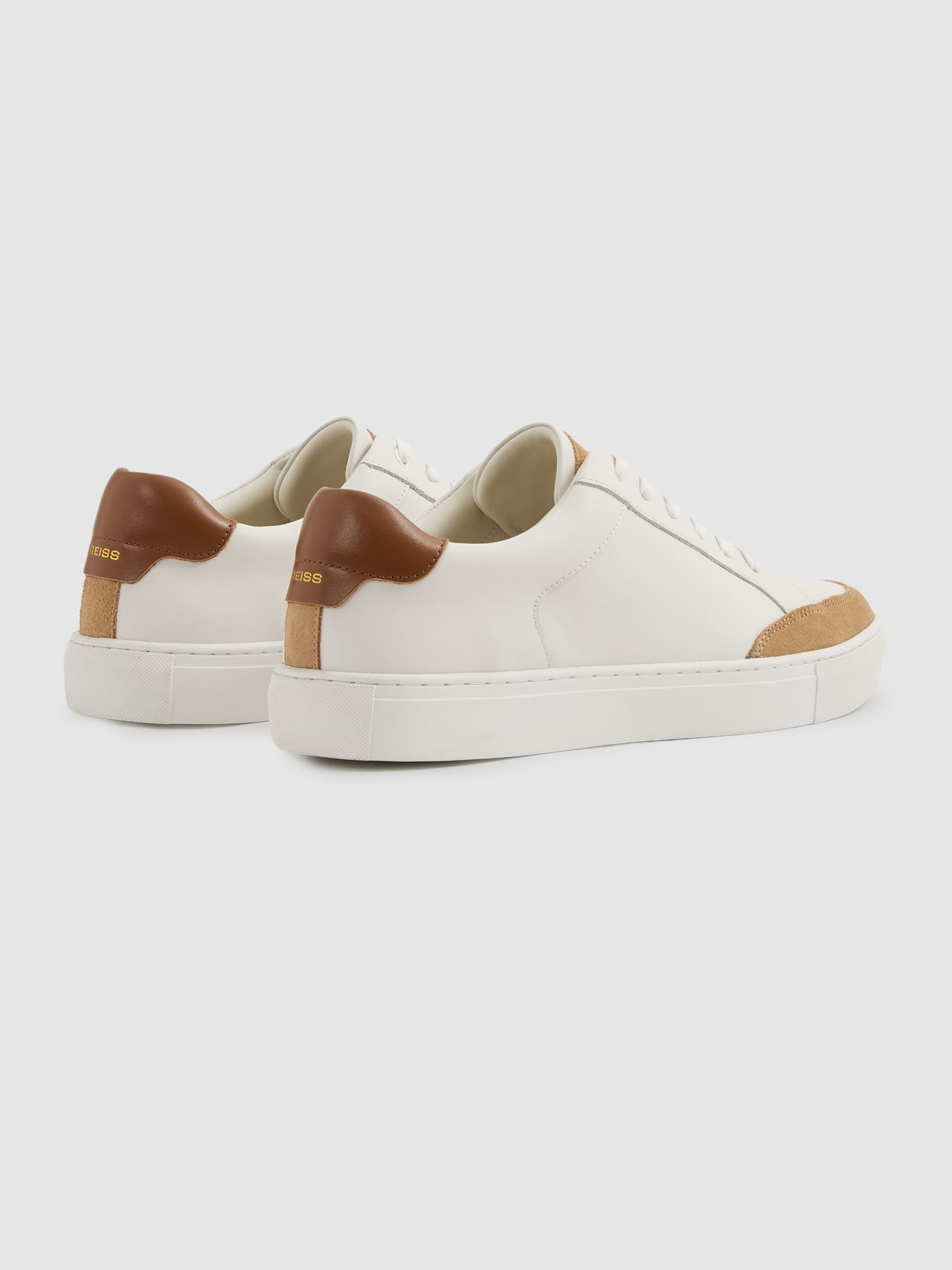 Ashley Camel/Ecru Leather Suede Detail Trainers - Image 4 of 5
