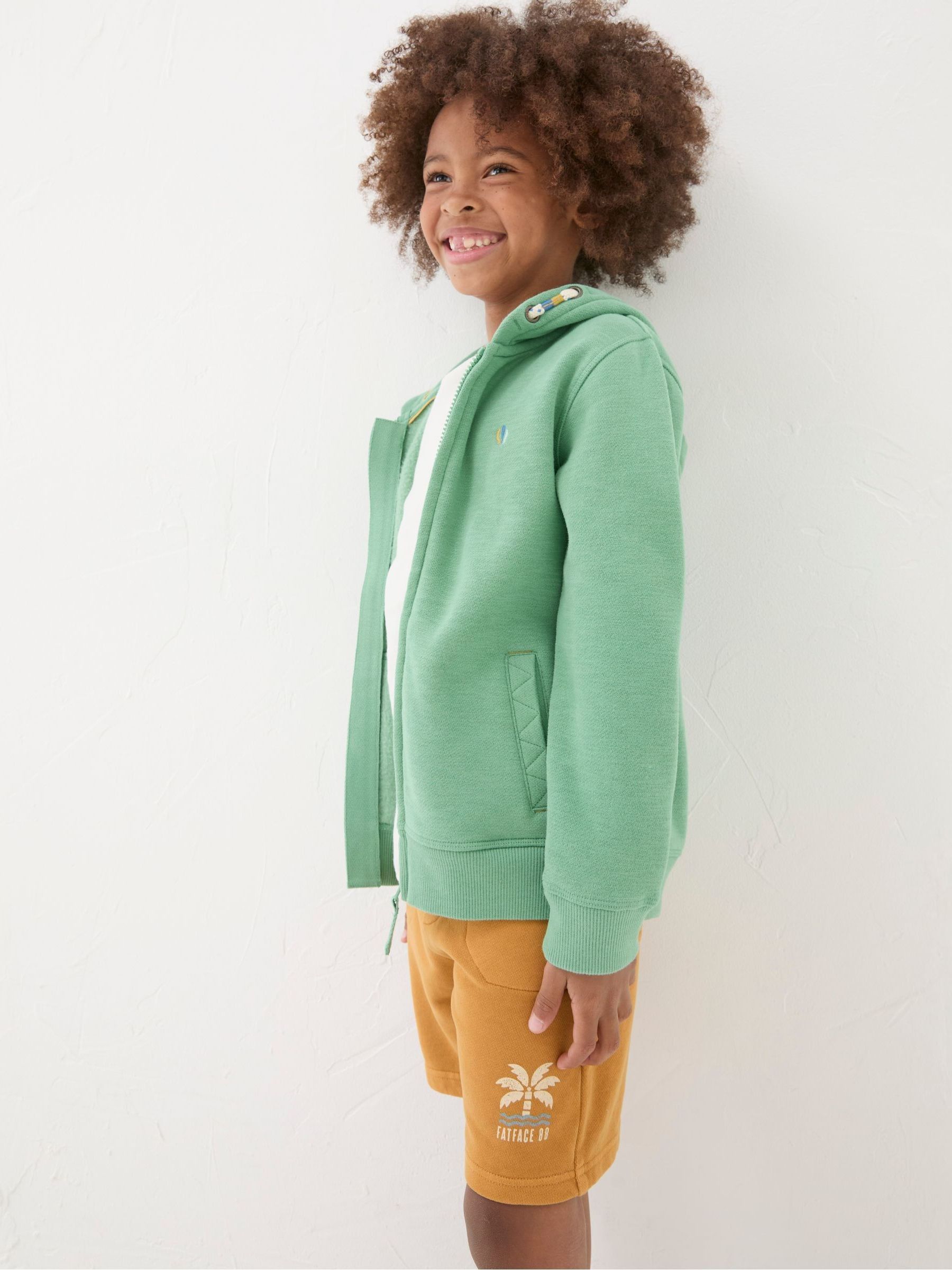 Green Creature Graphic Zip Through Hoodie - Image 1 of 5