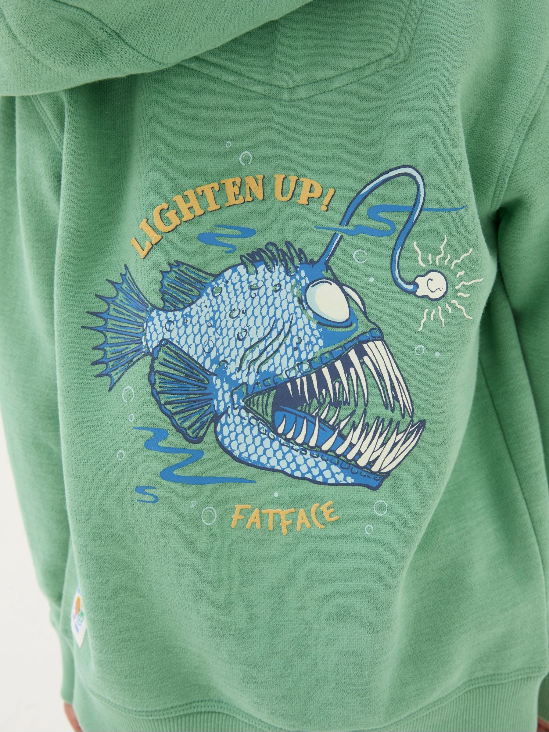 Green Creature Graphic Zip Through Hoodie - Image 2 of 5