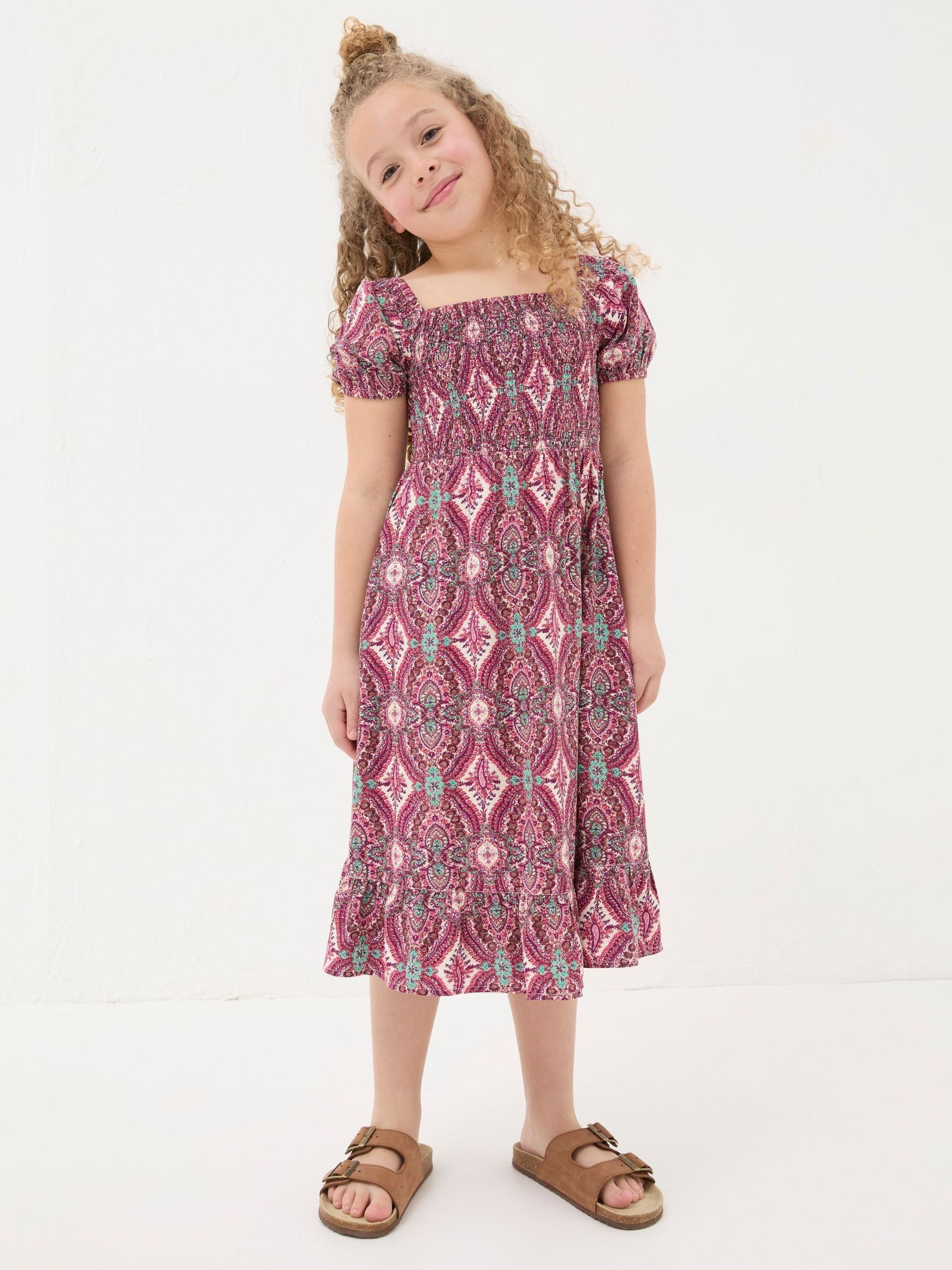 Adele Purple Paisley Midi Dress - Image 1 of 5