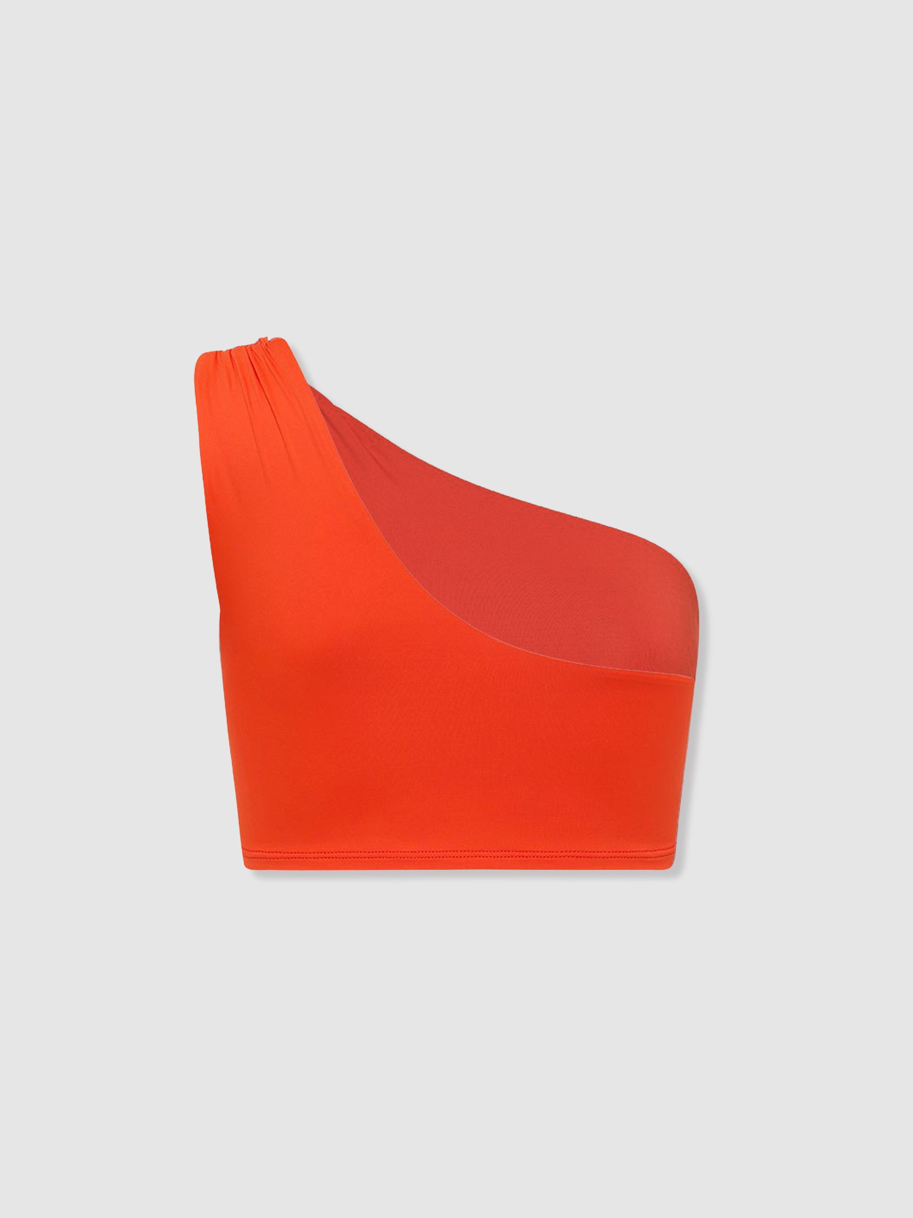 Bondi Born Cori One-Shoulder Bikini Top in Hot Orange - Image 2 of 2