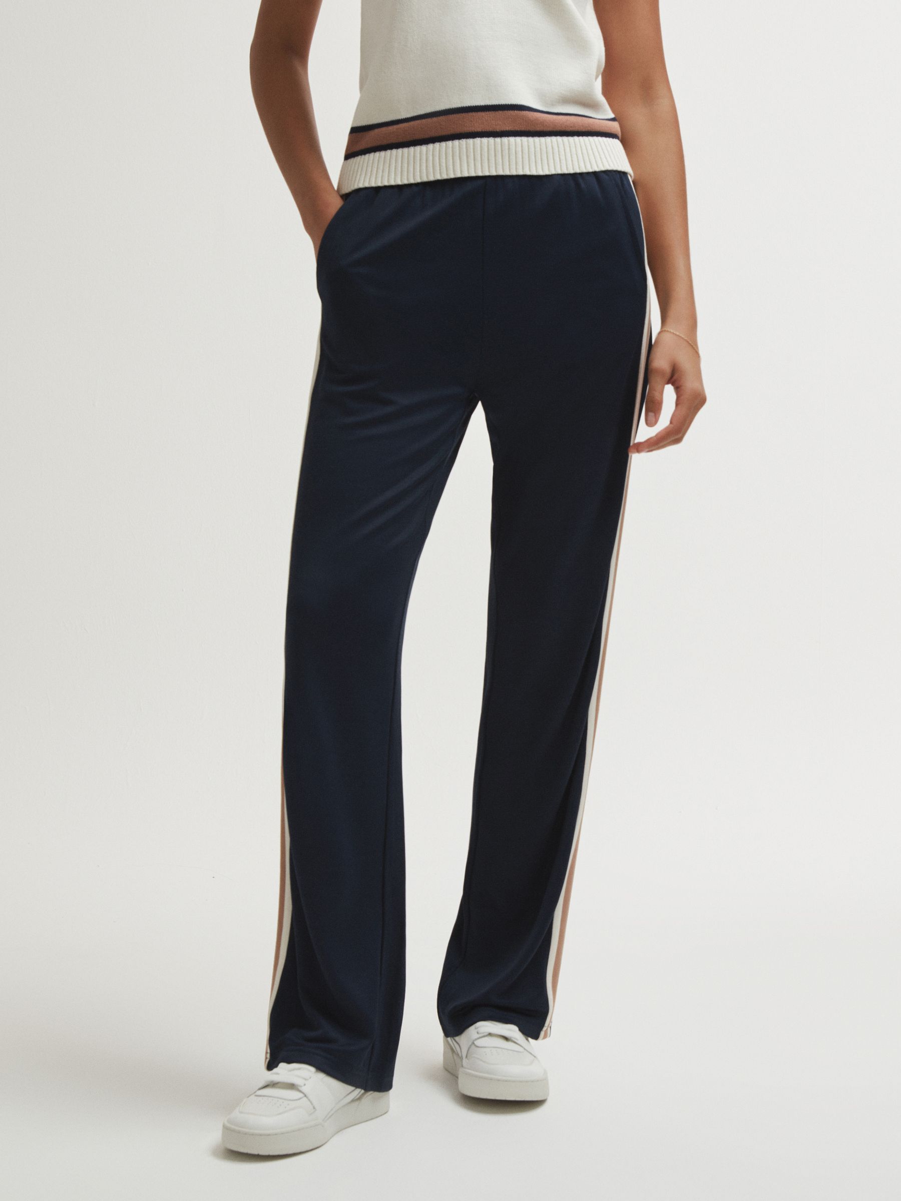 The Upside Contrast Stripe Drawstring Joggers in Navy - Image 3 of 7