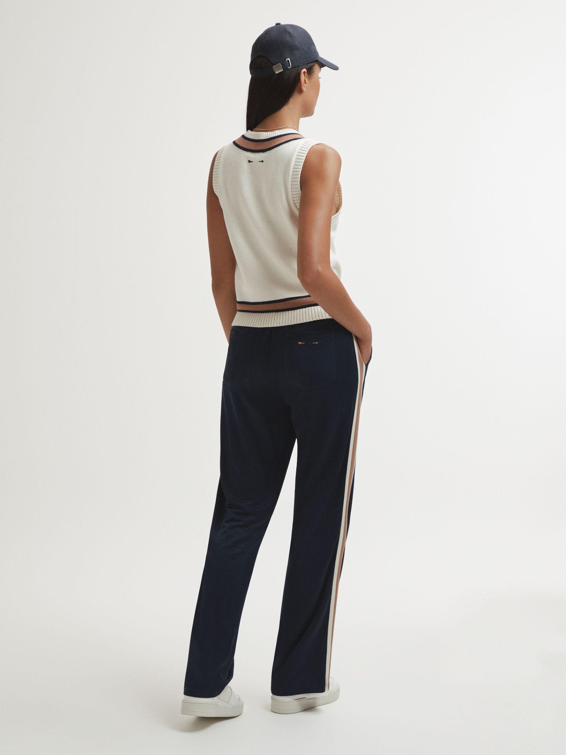 The Upside Contrast Stripe Drawstring Joggers in Navy - Image 5 of 7