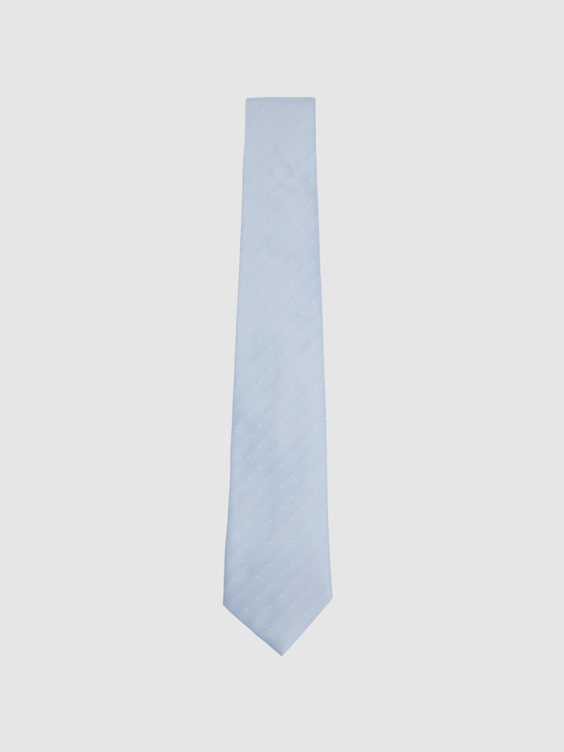 Polka Dot Silk Tie in Light Blue - Image 1 of 5