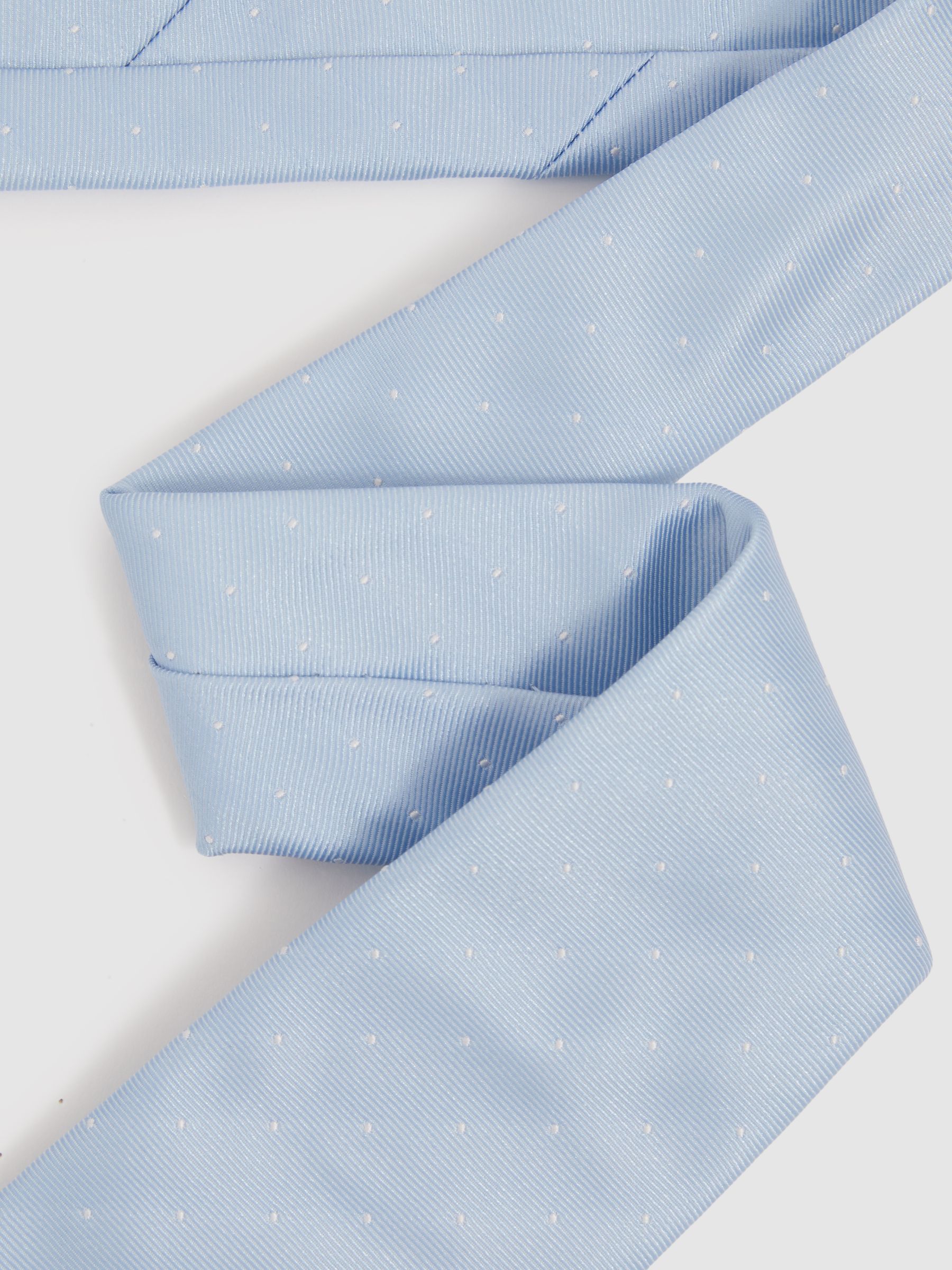 Polka Dot Silk Tie in Light Blue - Image 3 of 5