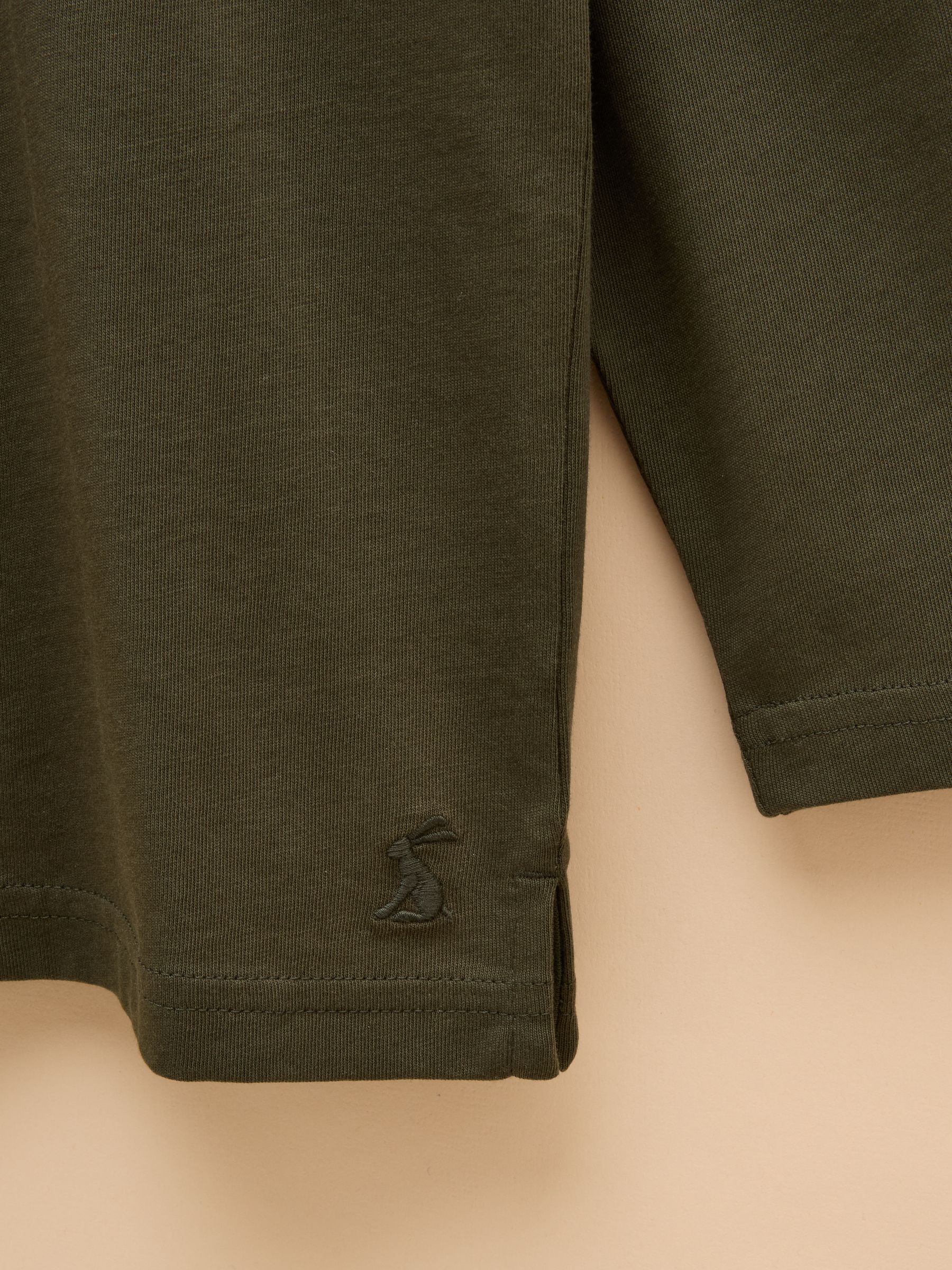 Long Sleeve Khaki Green Applique Top - Image 3 of 5