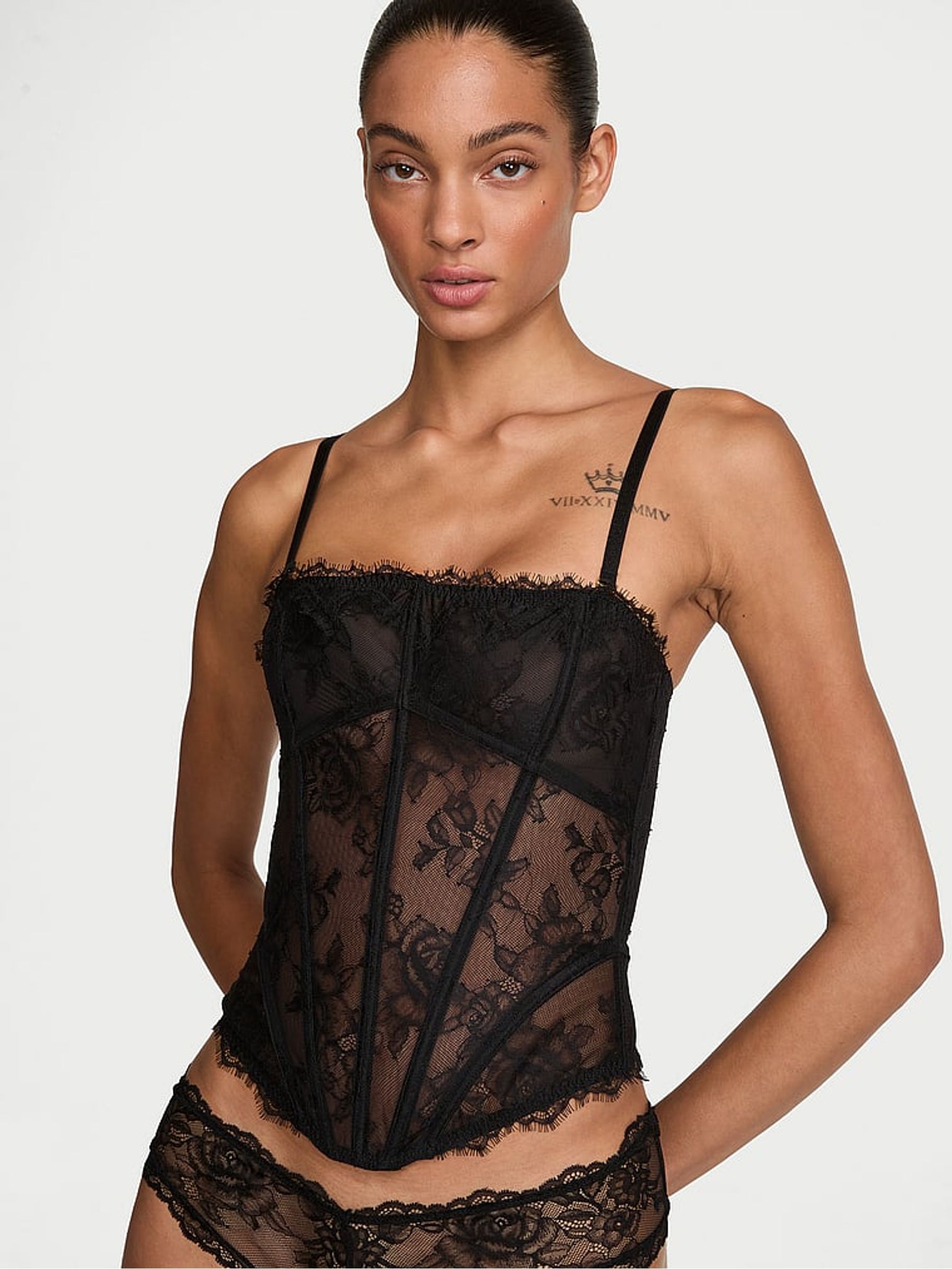 Black Lace Corset Top - Image 1 of 2