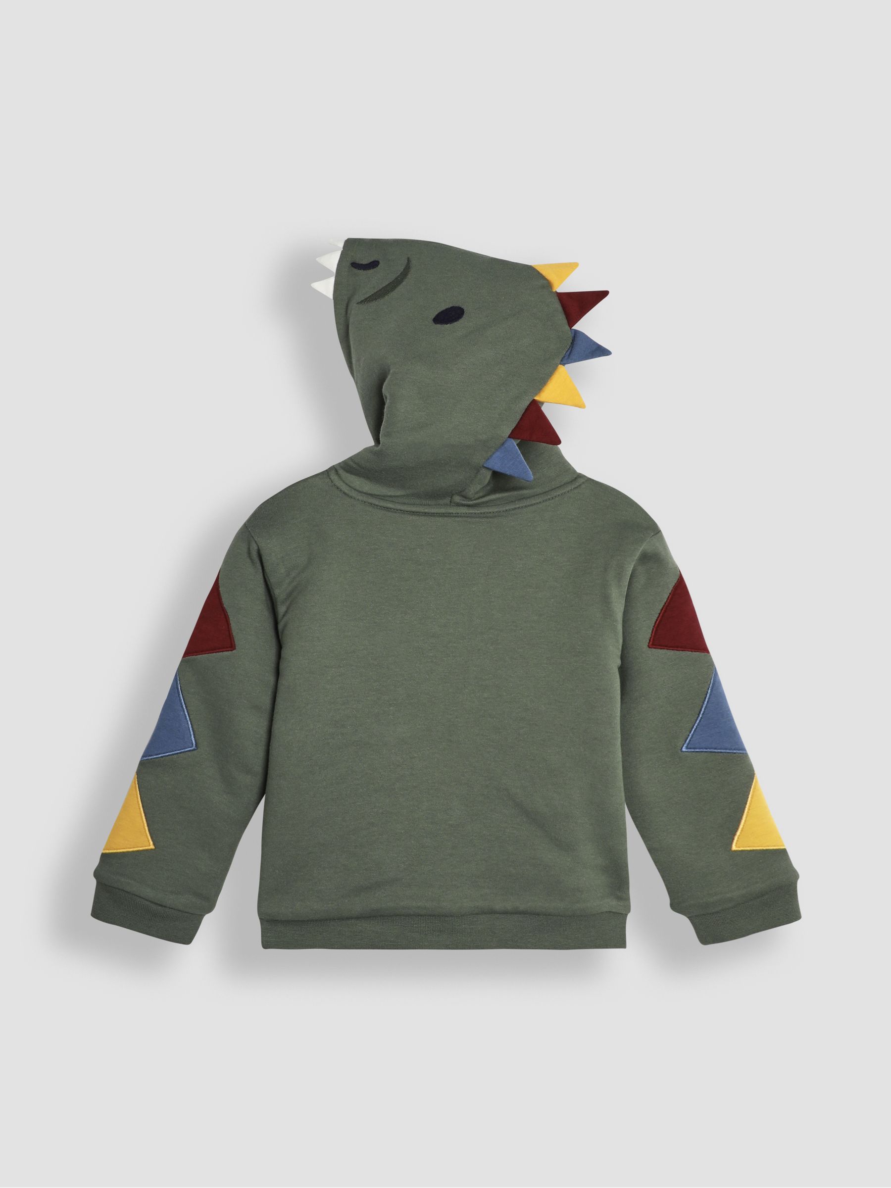Khaki Green DInosaur Appliqué Novelty Cosy Hoodie - Image 2 of 3