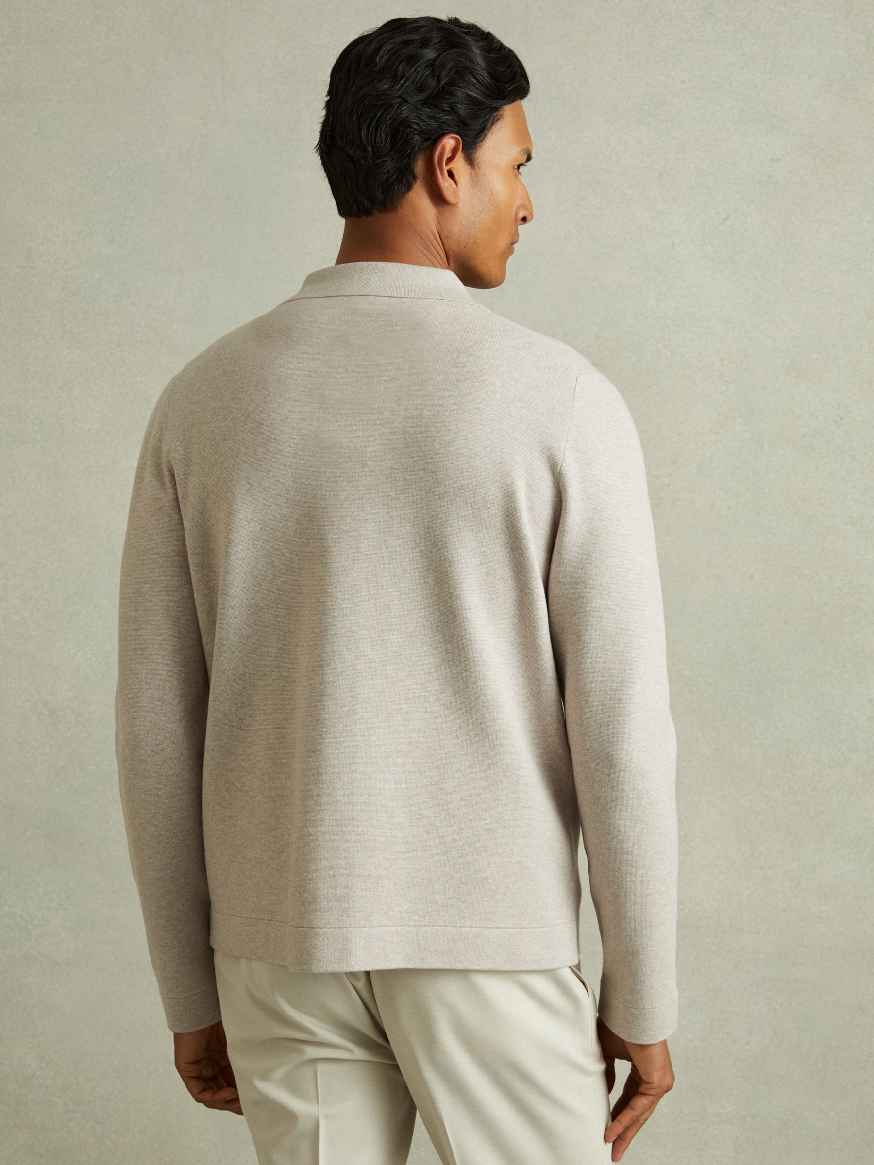 Knitted Button-Through Jacket in Oatmeal - Image 5 of 5