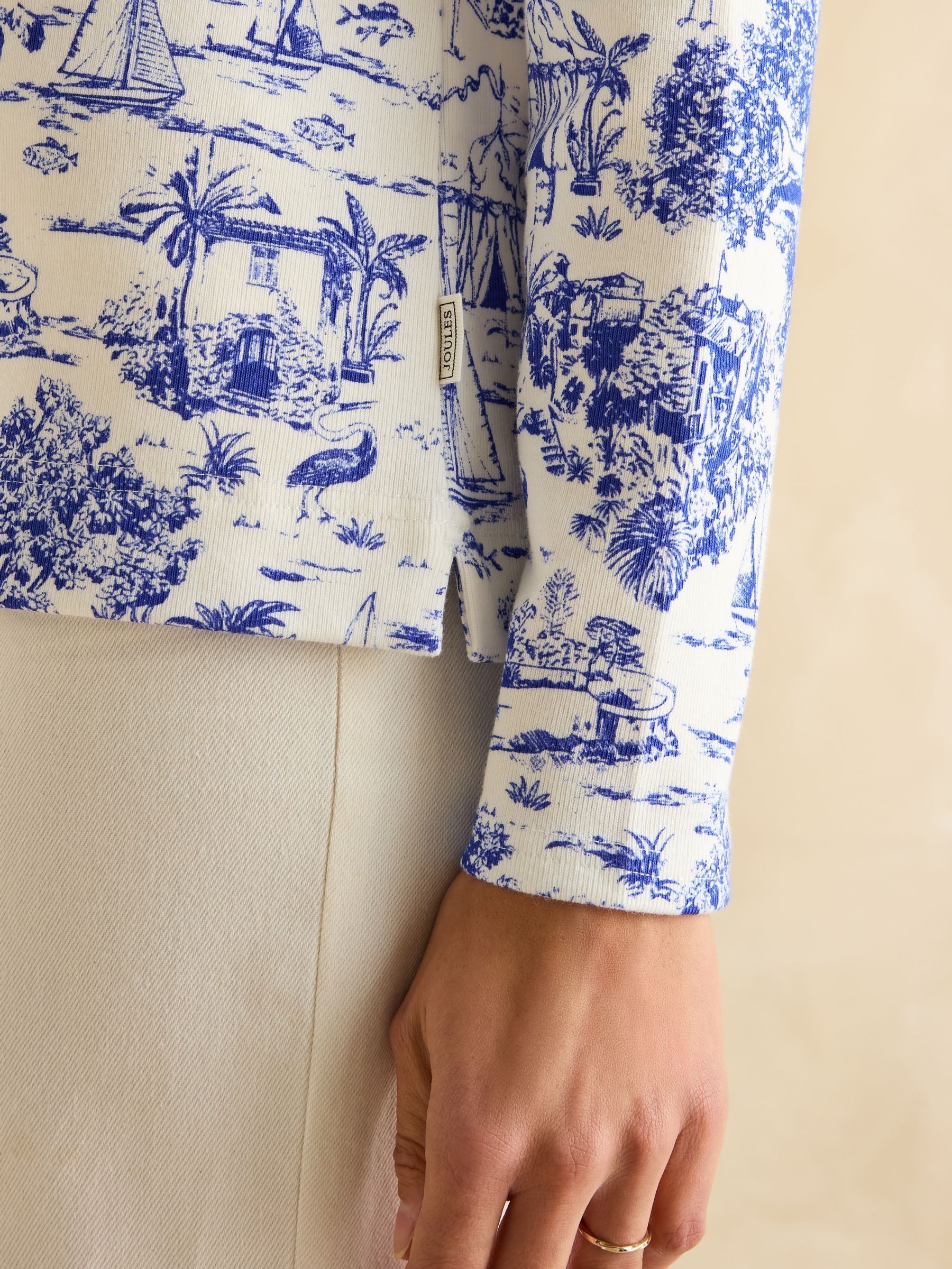 Harbour Toile de Jouy Blue Boat Neck Printed Top - Image 5 of 6