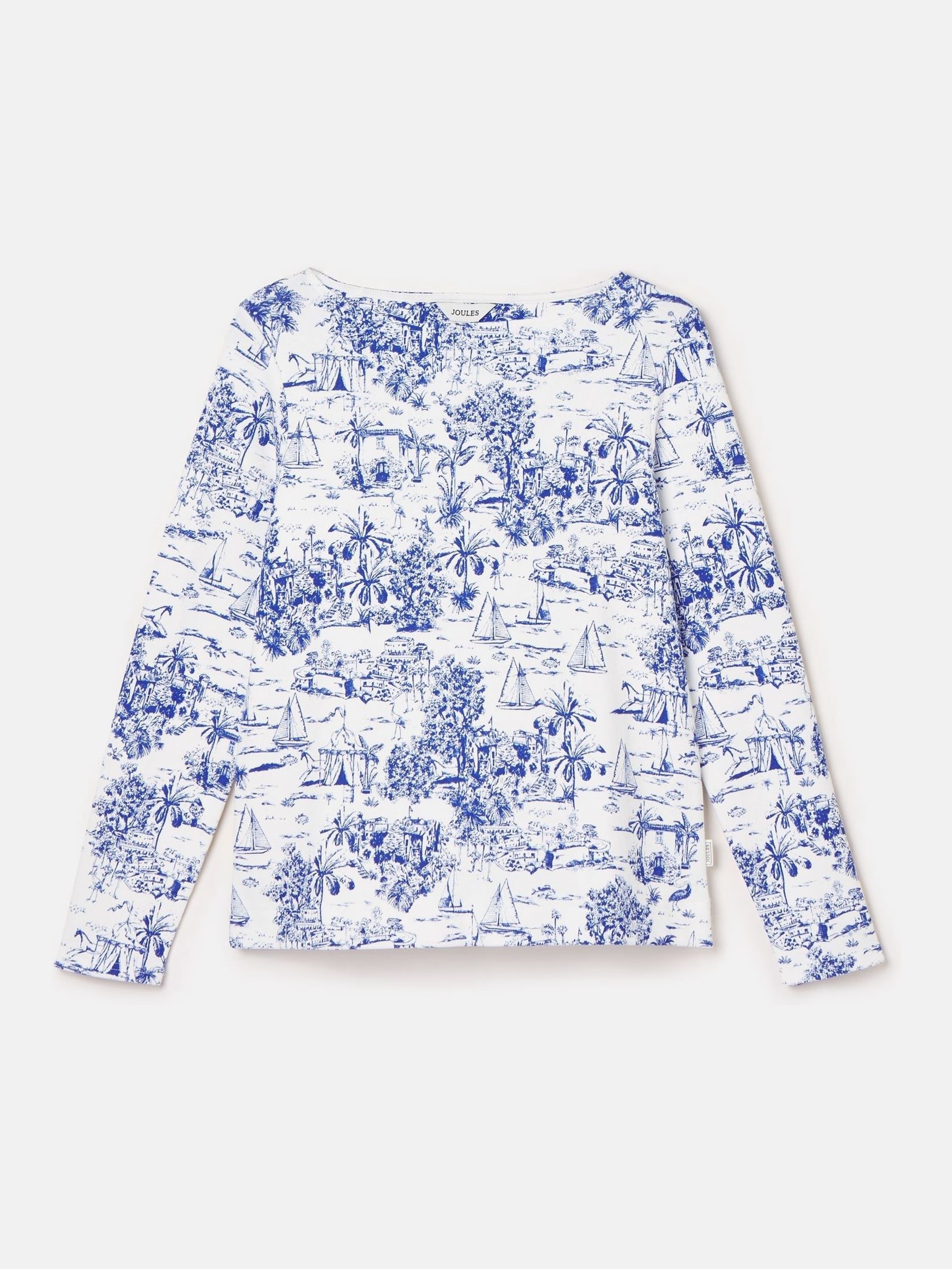 Harbour Toile de Jouy Blue Boat Neck Printed Top - Image 6 of 6